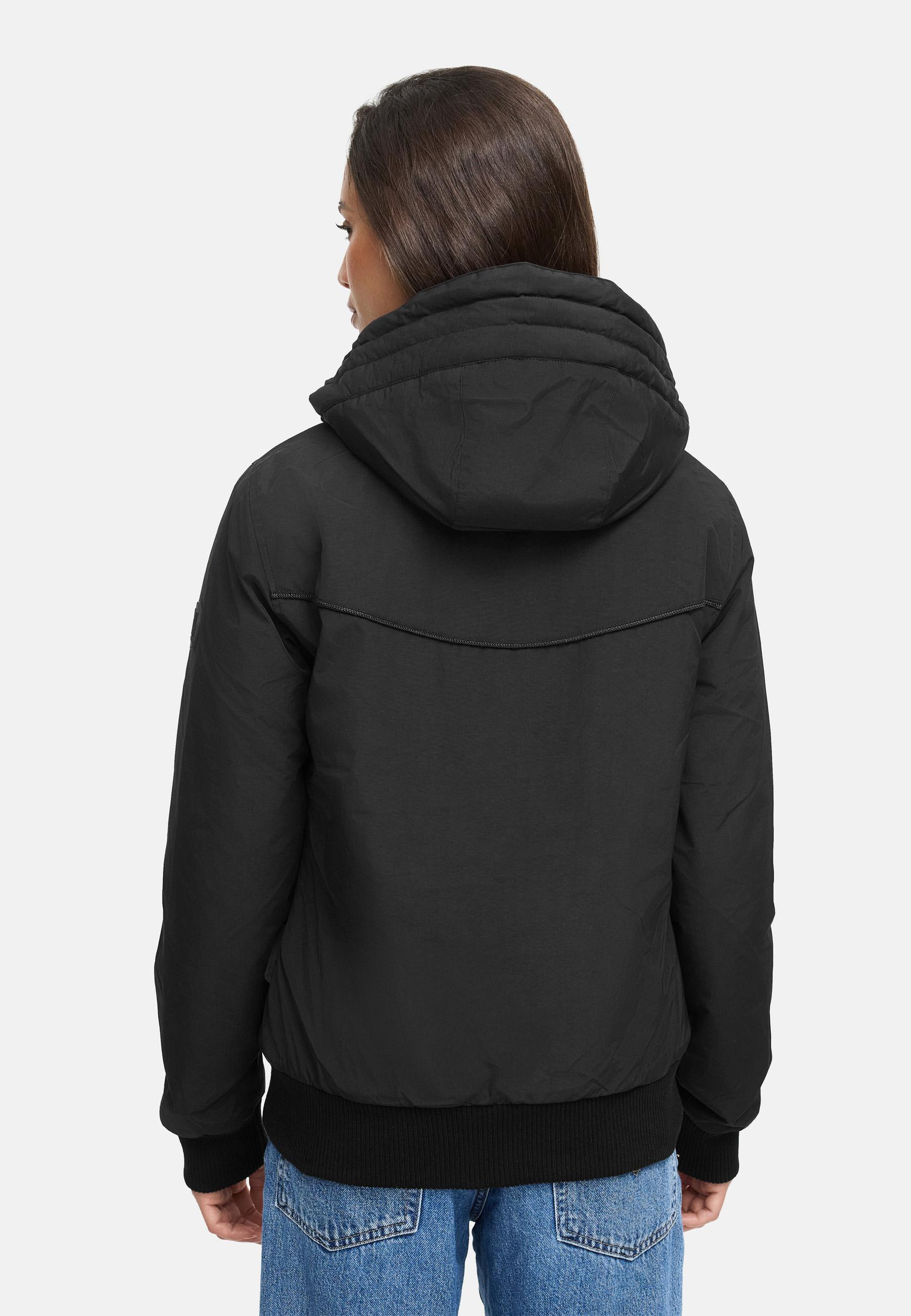 wasserdichte Winterjacke mit Rippstrick-Details "Mooni 16" Black
