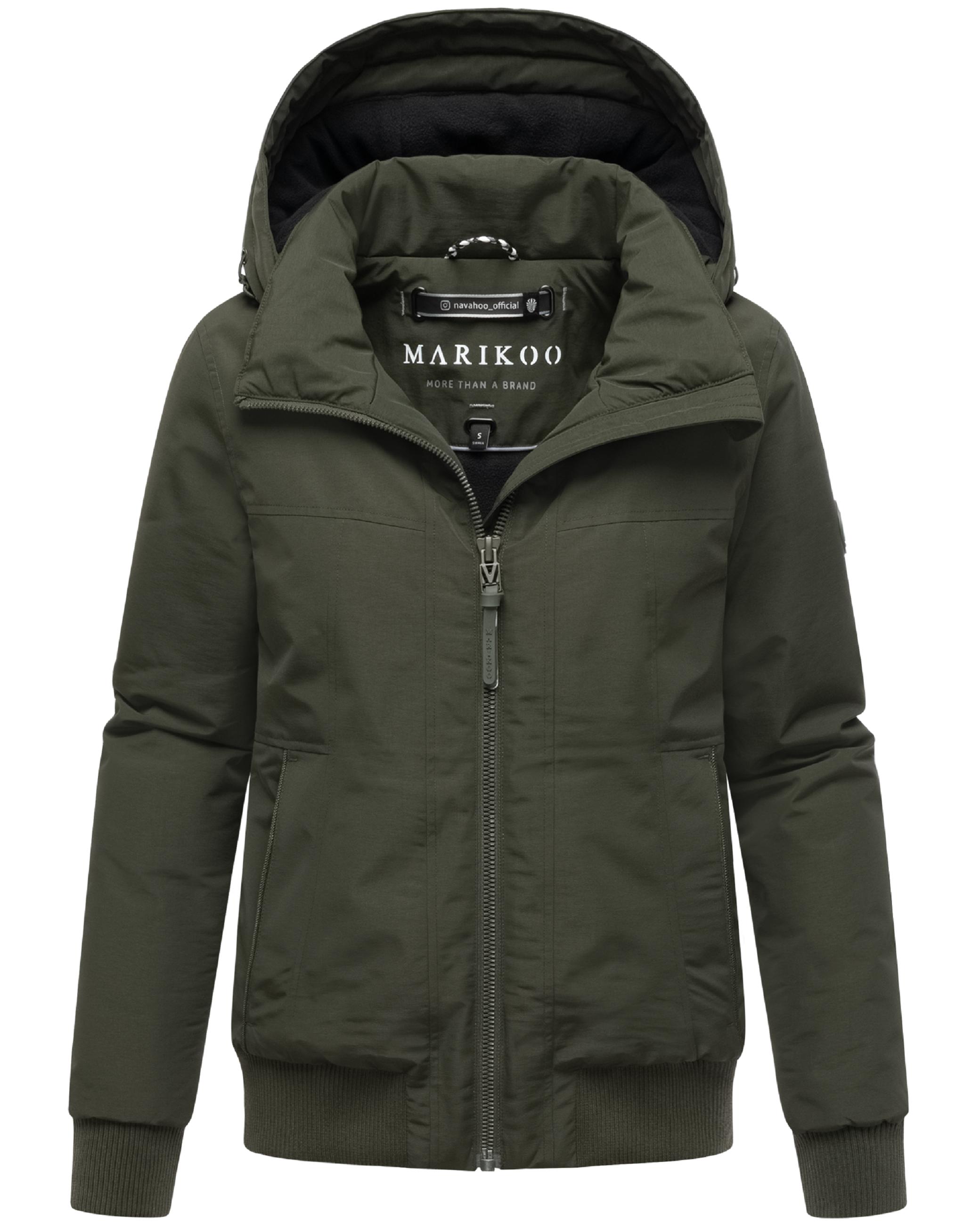 wasserdichte Winterjacke mit Rippstrick-Details "Mooni 16" Dark Olive