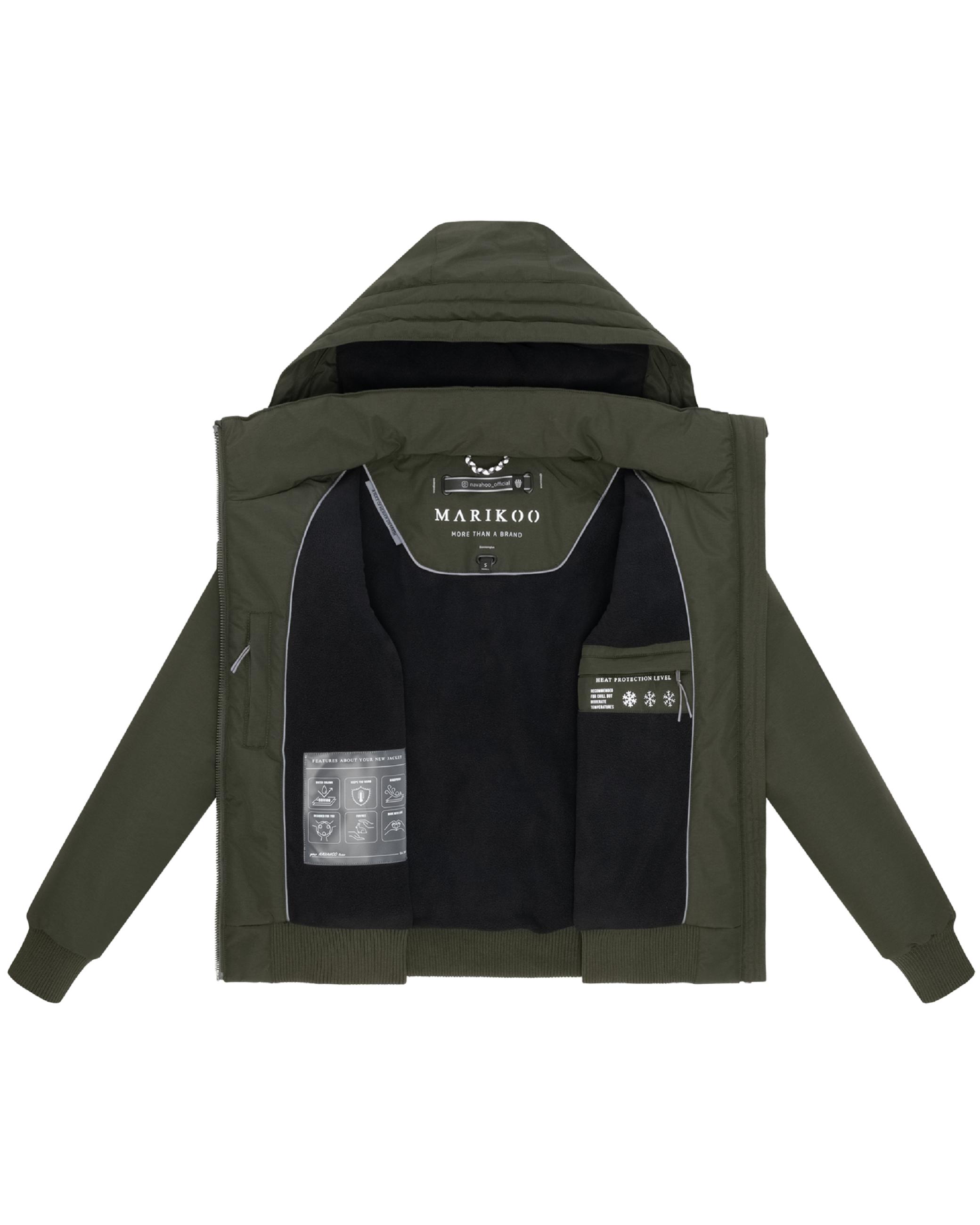 wasserdichte Winterjacke mit Rippstrick-Details "Mooni 16" Dark Olive