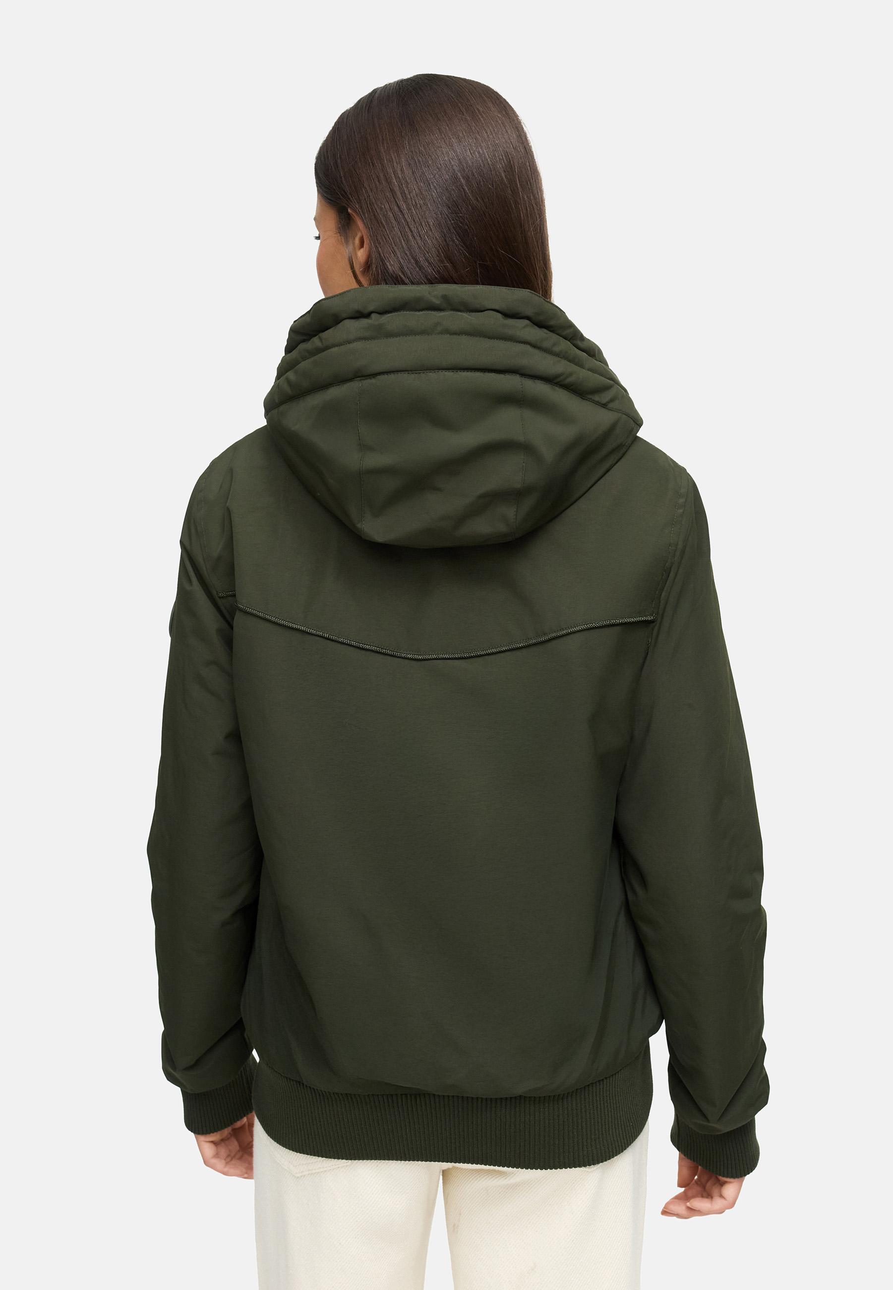wasserdichte Winterjacke mit Rippstrick-Details "Mooni 16" Dark Olive
