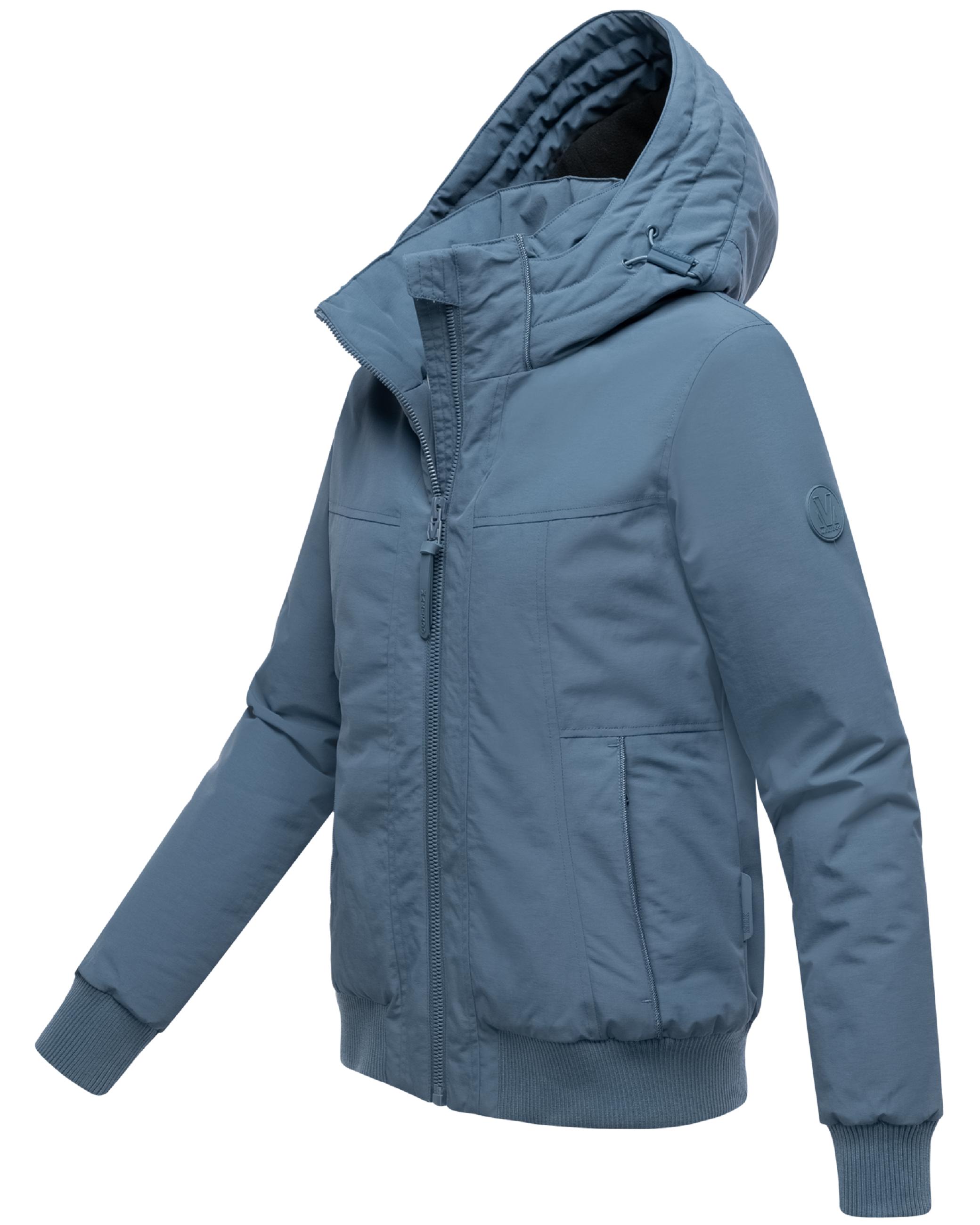wasserdichte Winterjacke mit Rippstrick-Details "Mooni 16" Dusty Blue