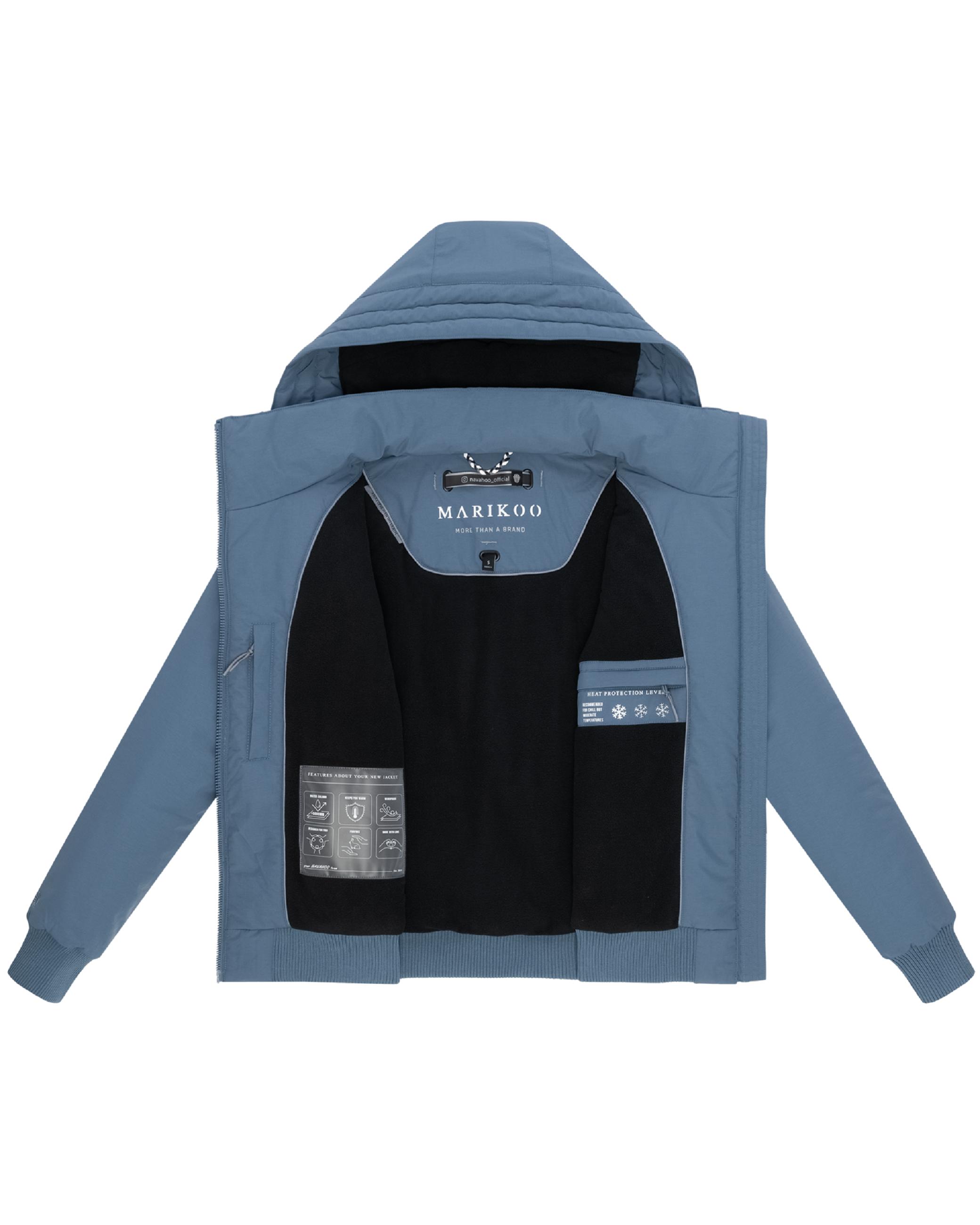 wasserdichte Winterjacke mit Rippstrick-Details "Mooni 16" Dusty Blue