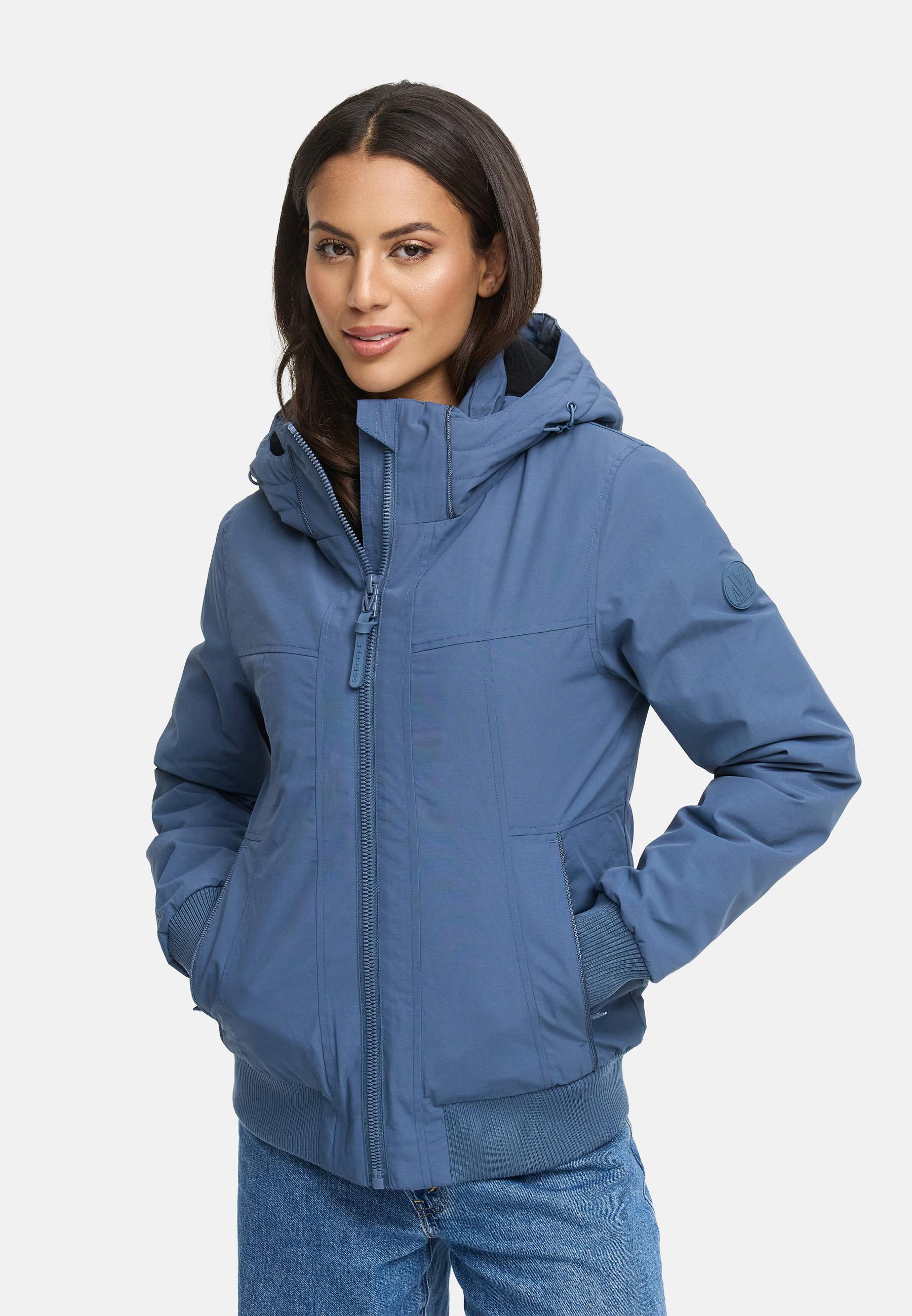 wasserdichte Winterjacke mit Rippstrick-Details "Mooni 16" Dusty Blue
