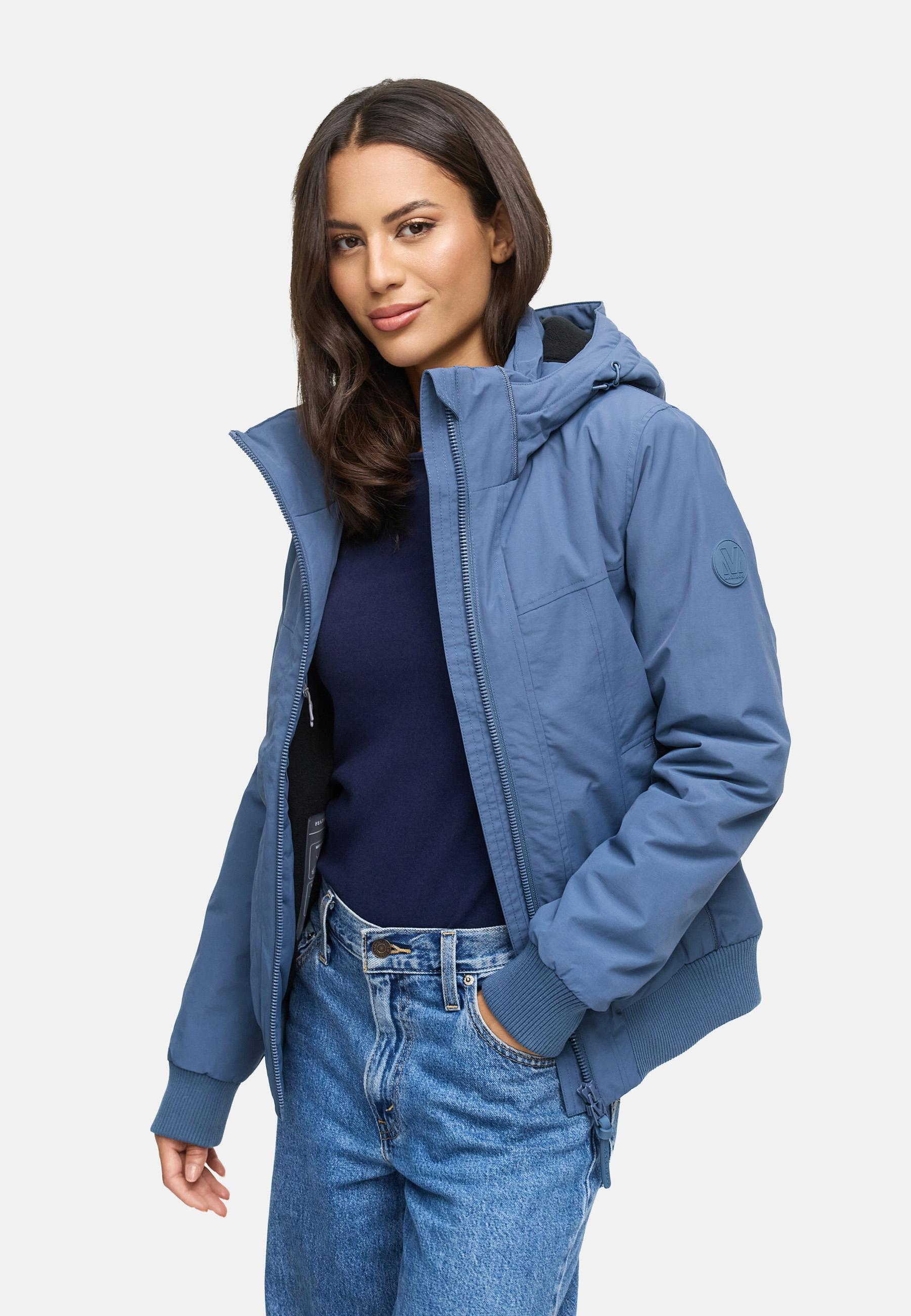 wasserdichte Winterjacke mit Rippstrick-Details "Mooni 16" Dusty Blue