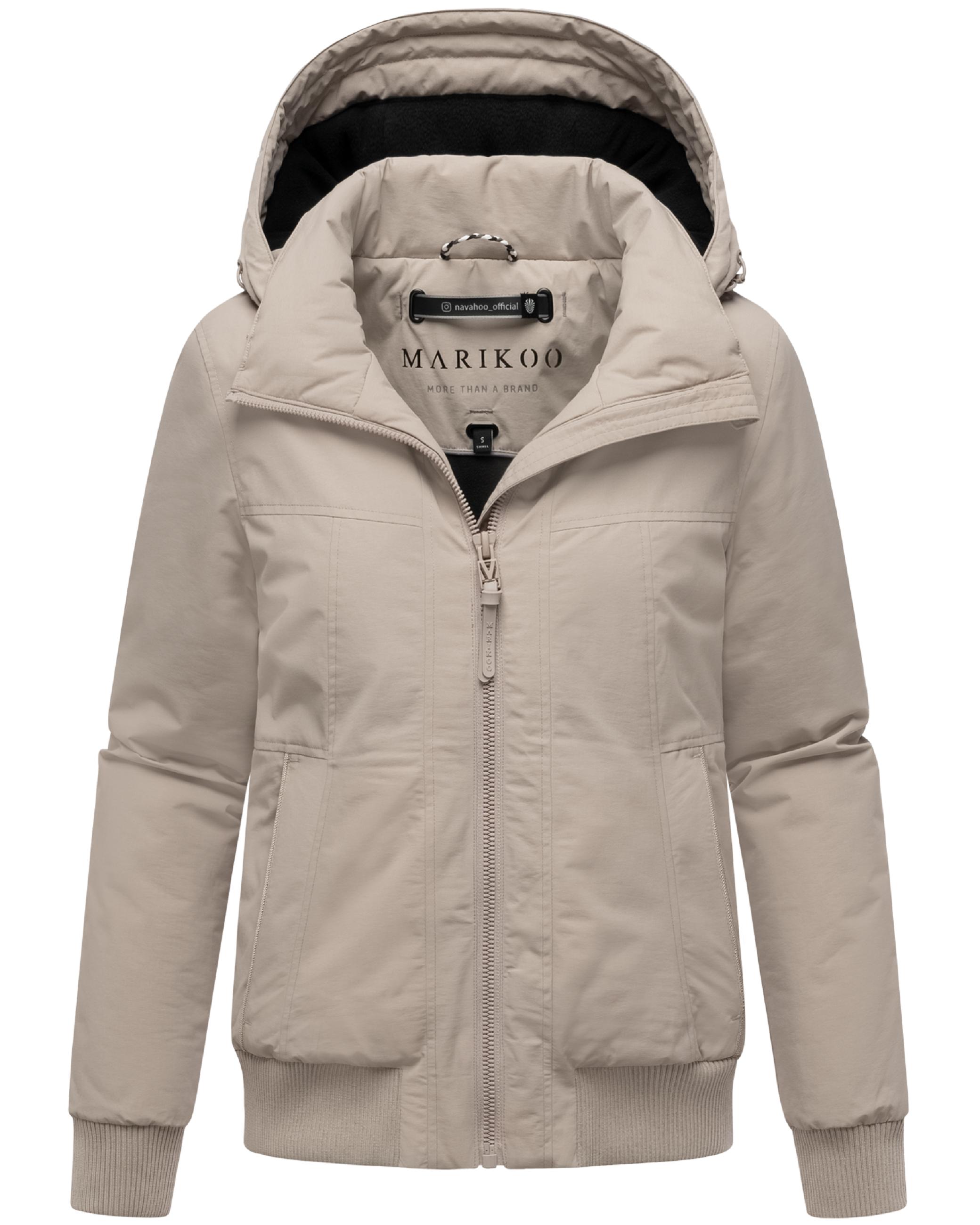 wasserdichte Winterjacke mit Rippstrick-Details "Mooni 16" Light Taupe