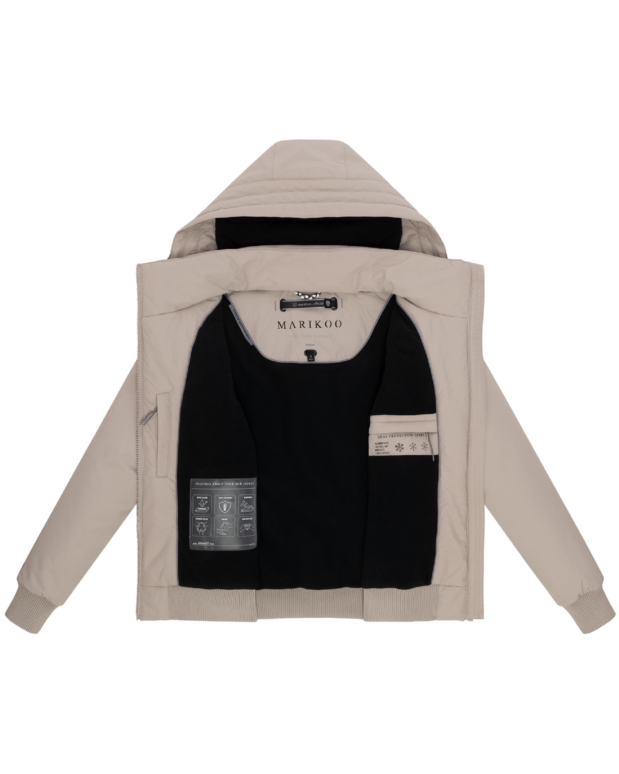 wasserdichte Winterjacke mit Rippstrick-Details "Mooni 16" Light Taupe