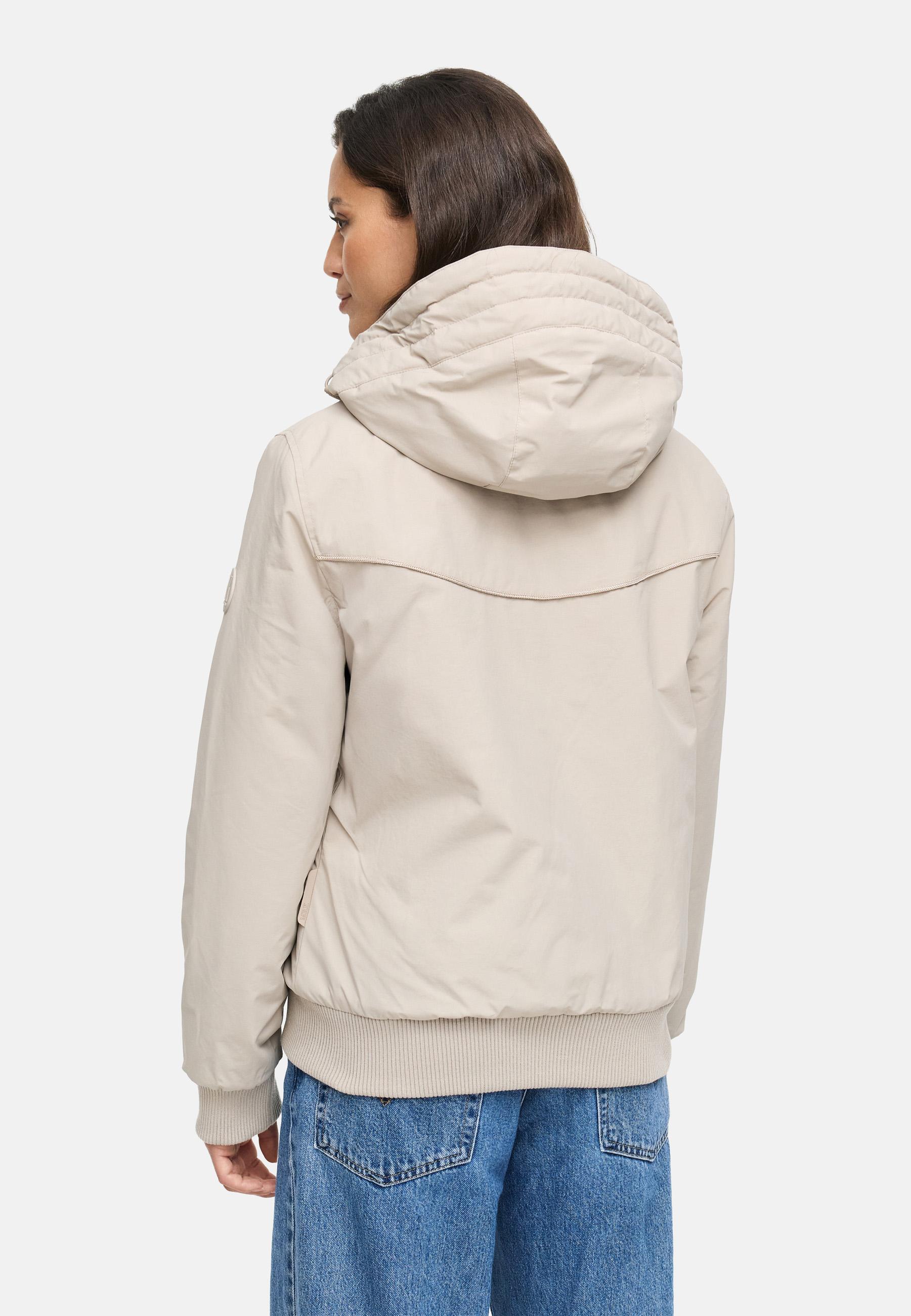 wasserdichte Winterjacke mit Rippstrick-Details "Mooni 16" Light Taupe