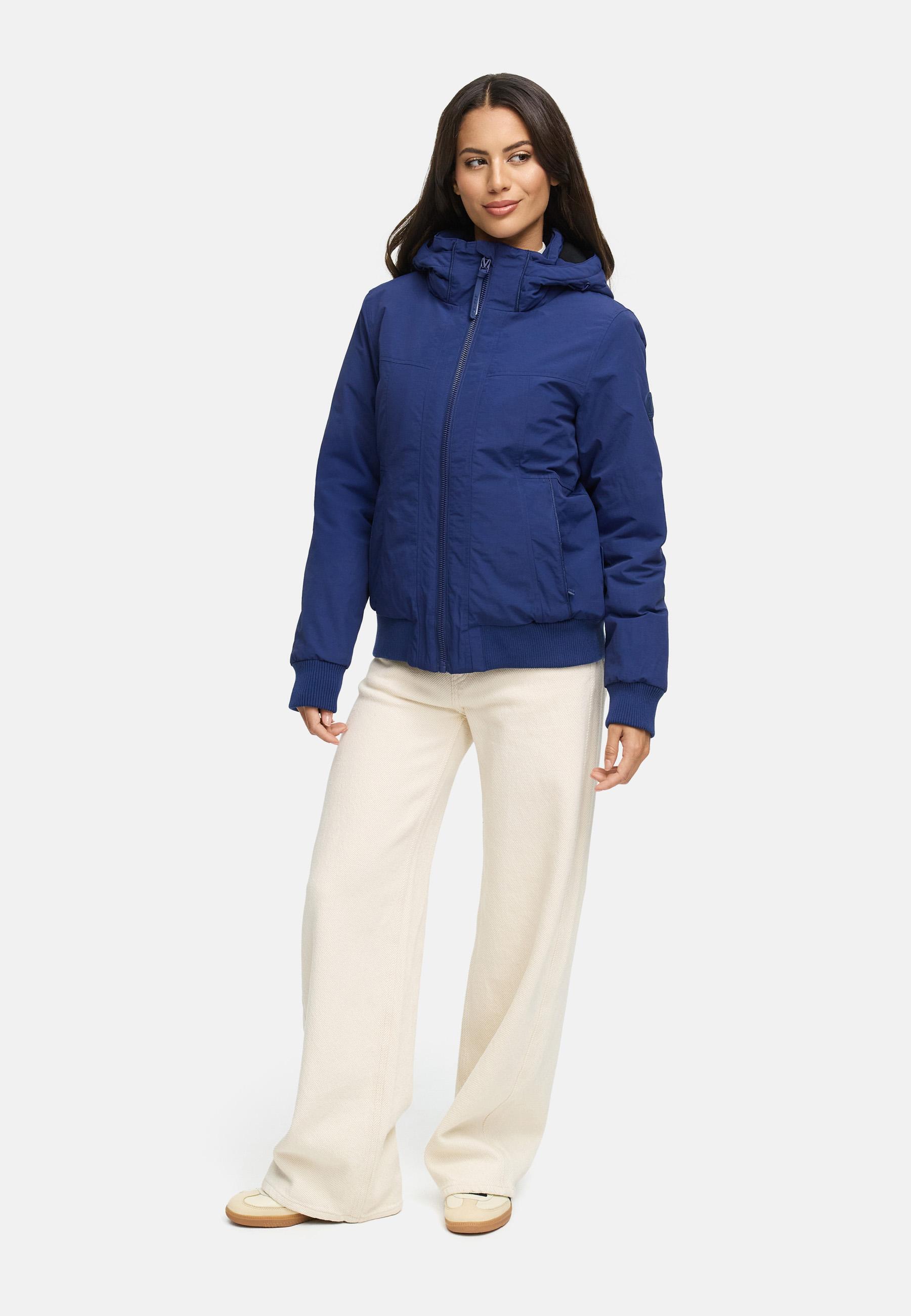 wasserdichte Winterjacke mit Rippstrick-Details "Mooni 16" Navy