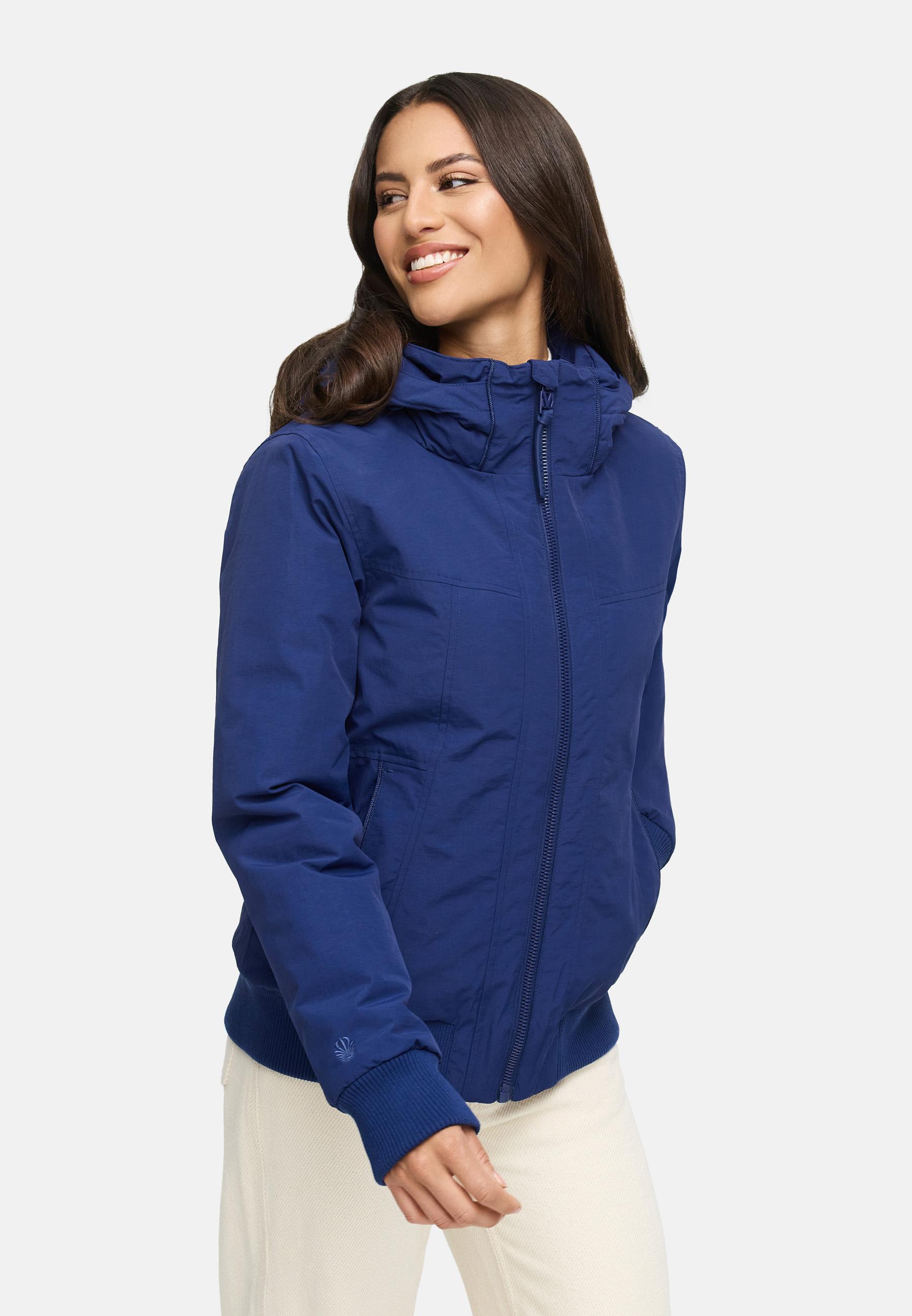 wasserdichte Winterjacke mit Rippstrick-Details "Mooni 16" Navy