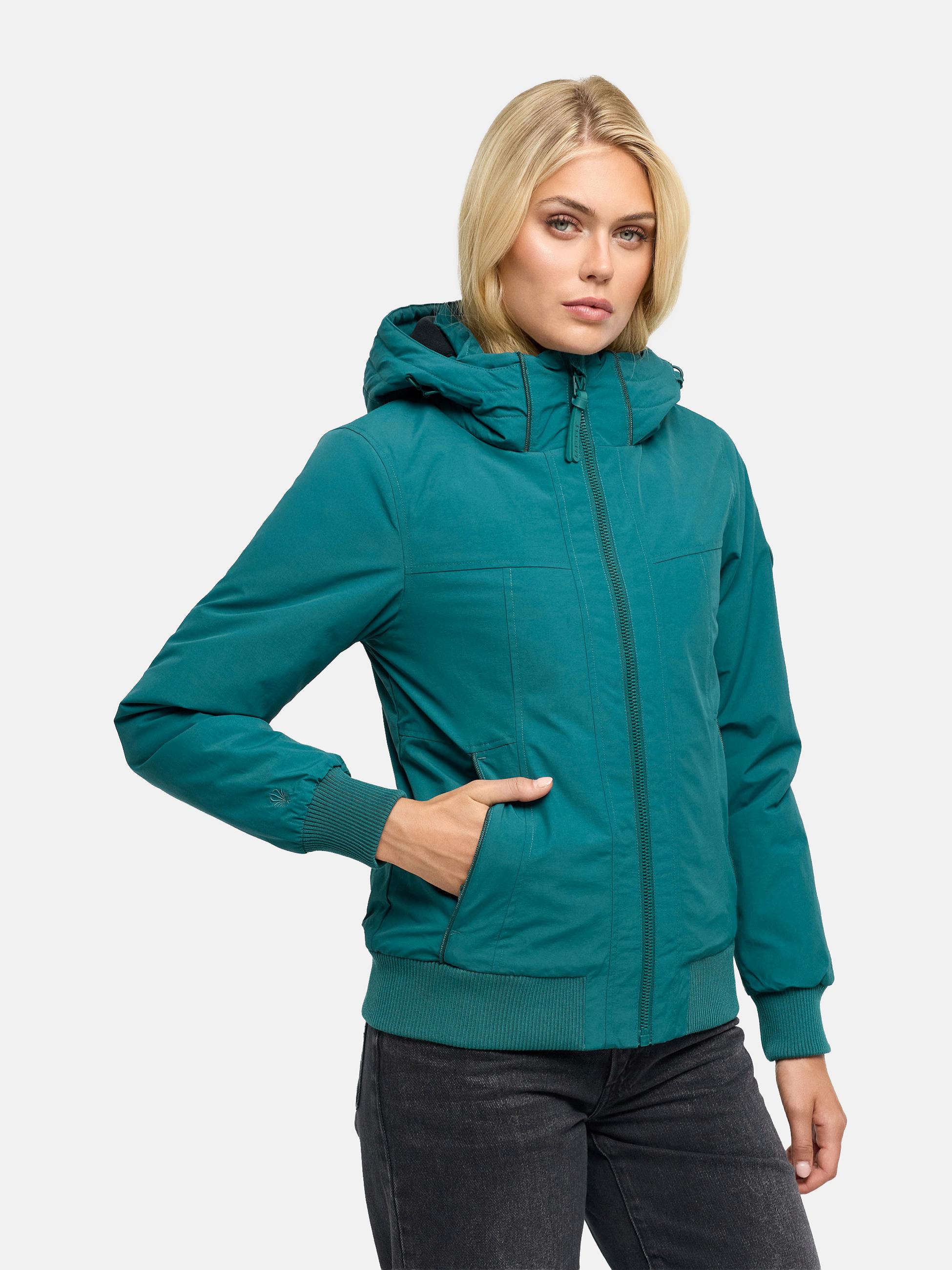 Winterjacke mit Rippstrick-Details "Mooni 16" Ocean Green