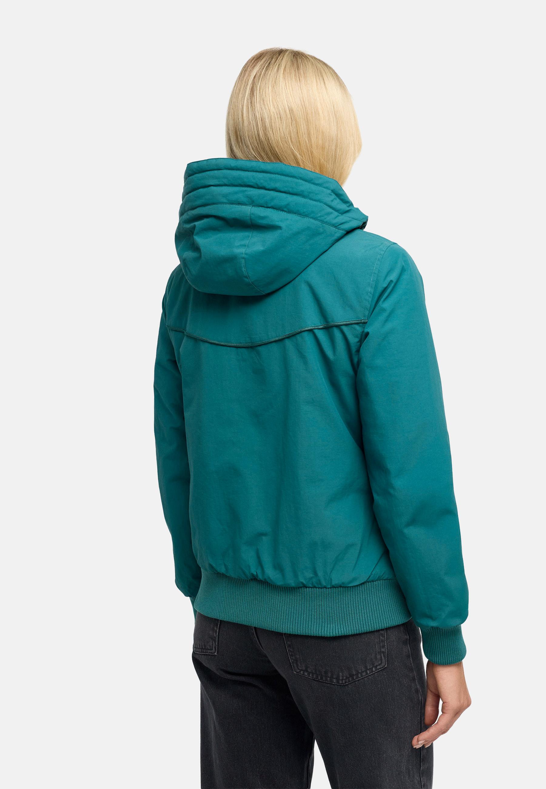Winterjacke mit Rippstrick-Details "Mooni 16" Ocean Green
