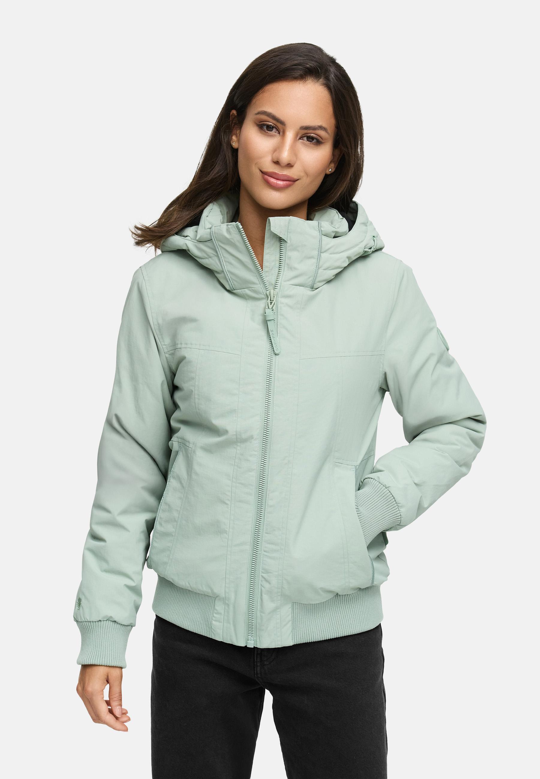 Winterjacke mit Rippstrick-Details "Mooni 16" Smokey Mint