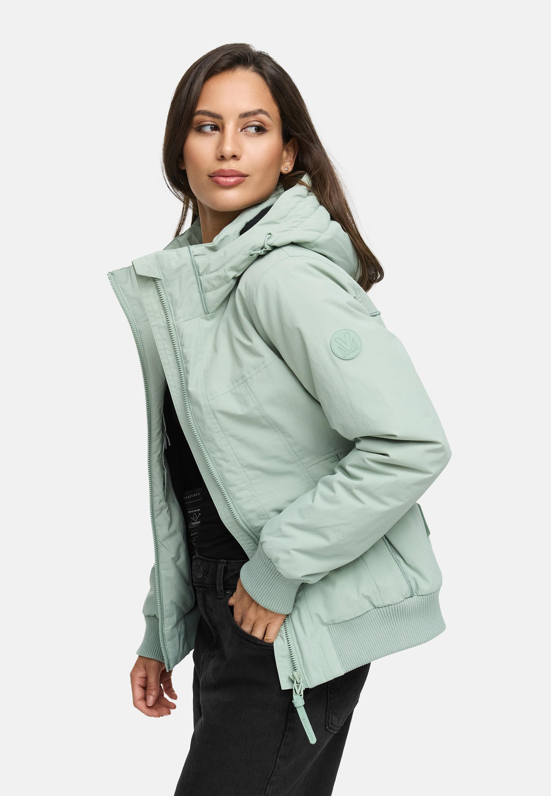 Winterjacke mit Rippstrick-Details "Mooni 16" Smokey Mint
