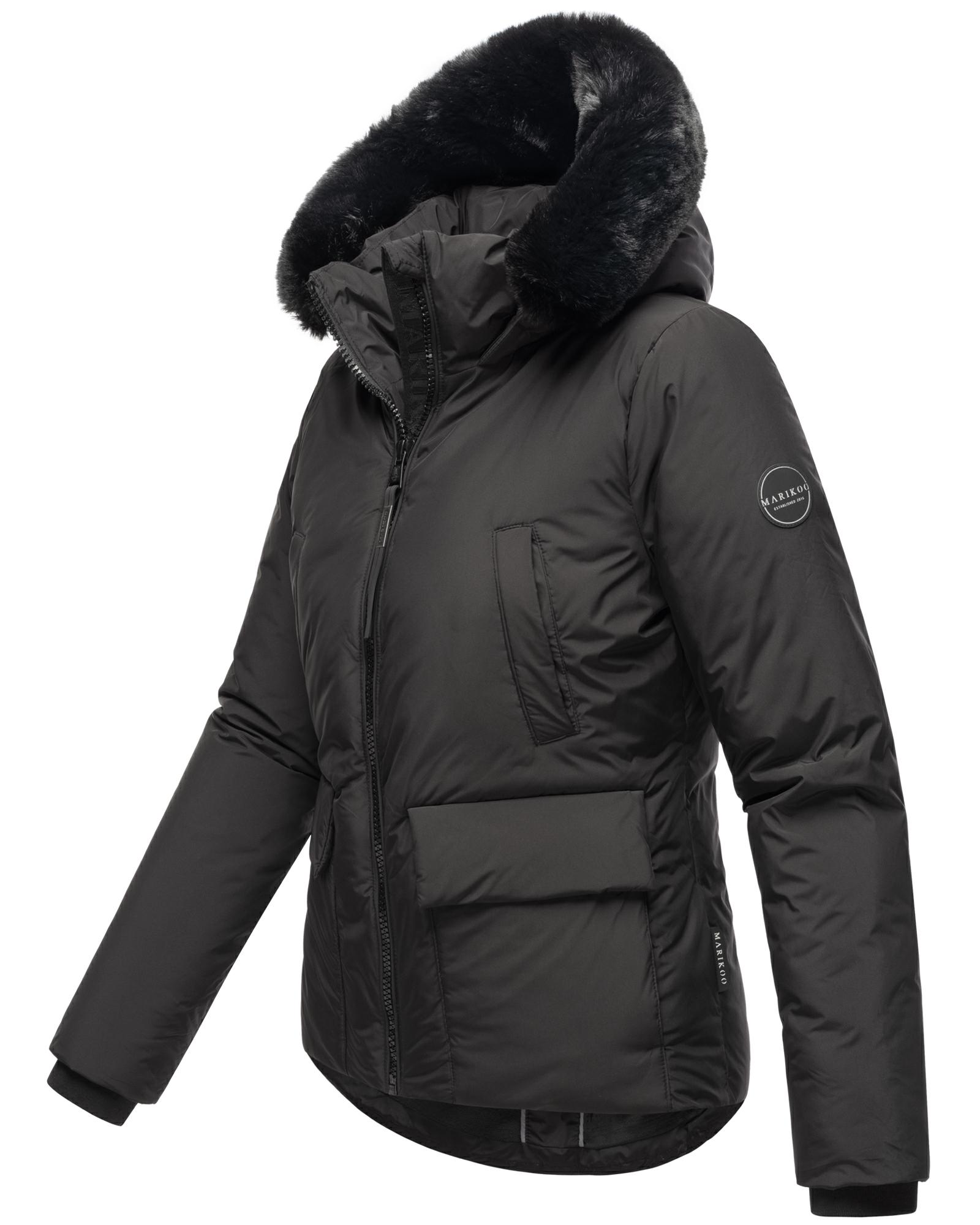 Wintejacke mit abnehmbarem Kunstfell "Morinaa XVI" Black