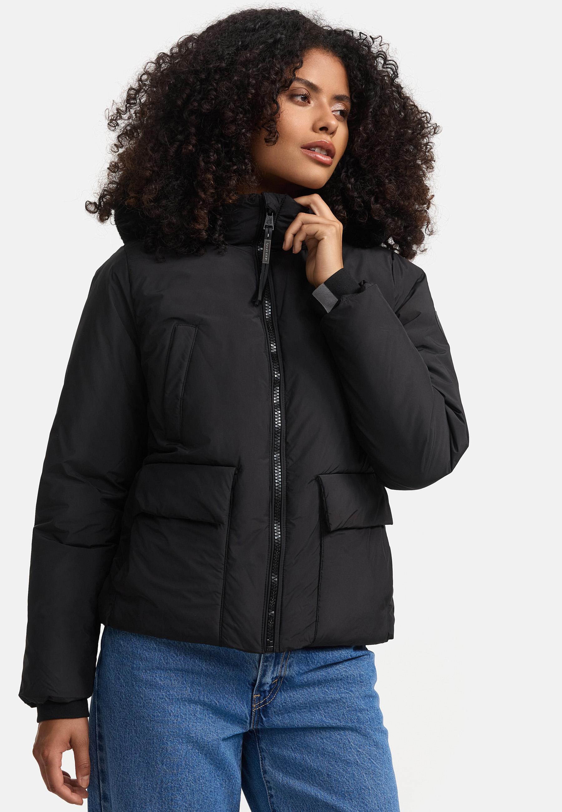 Wintejacke mit abnehmbarem Kunstfell "Morinaa XVI" Black