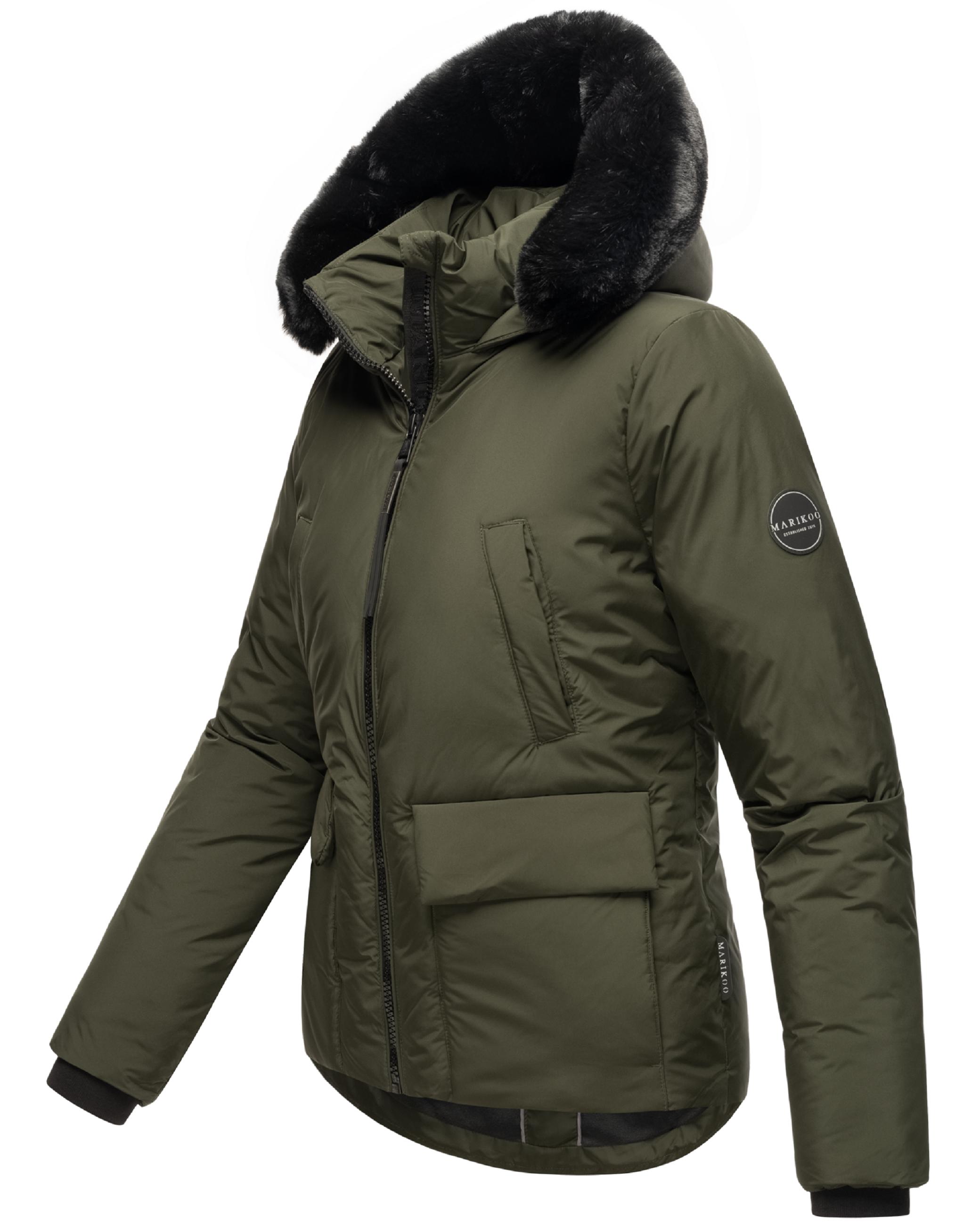 Wintejacke mit abnehmbarem Kunstfell "Morinaa XVI" Dark Olive