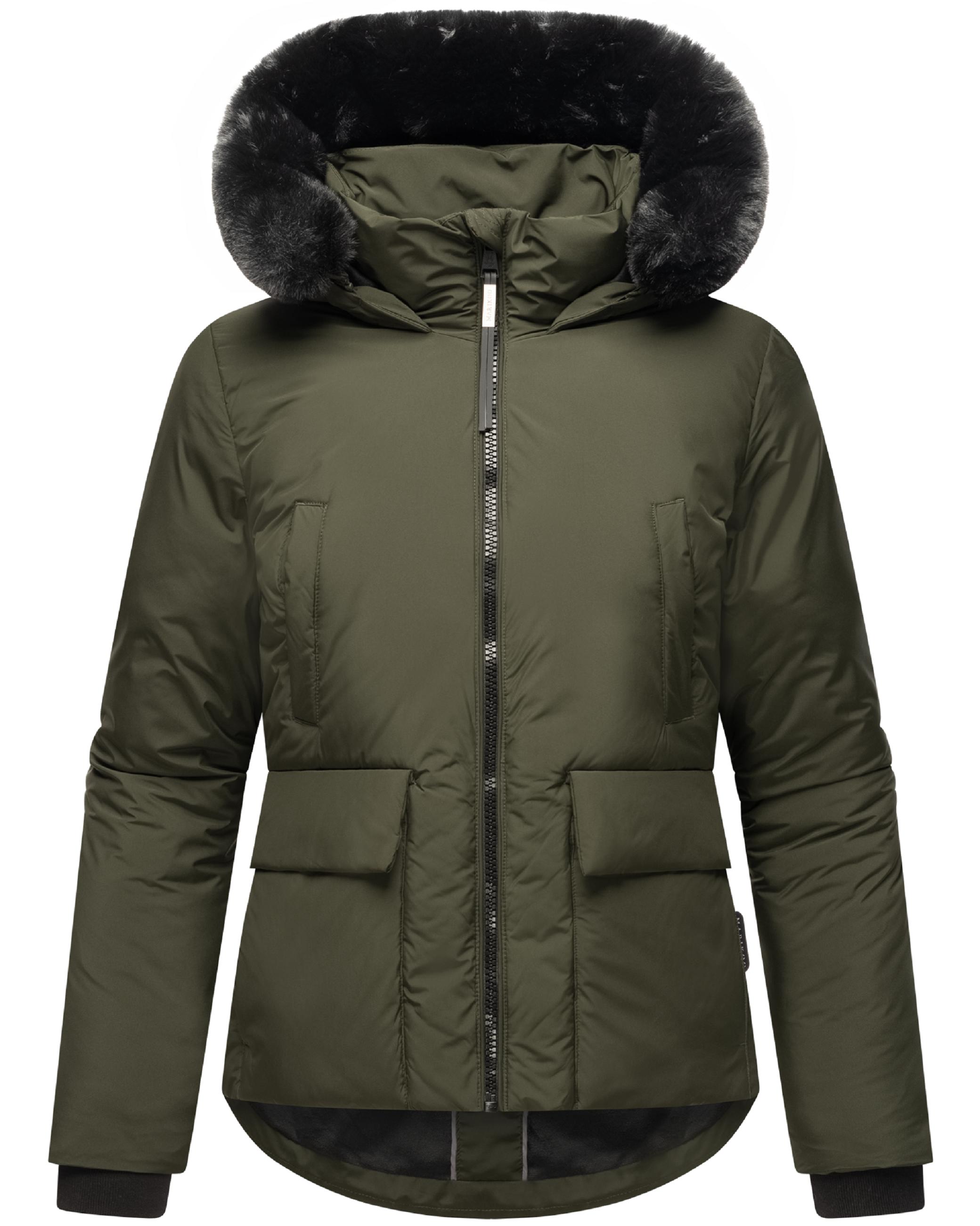 Wintejacke mit abnehmbarem Kunstfell "Morinaa XVI" Dark Olive