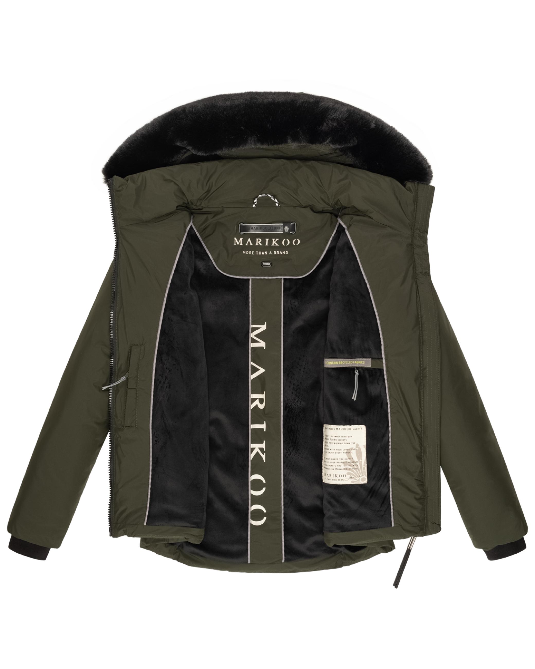 Wintejacke mit abnehmbarem Kunstfell "Morinaa XVI" Dark Olive
