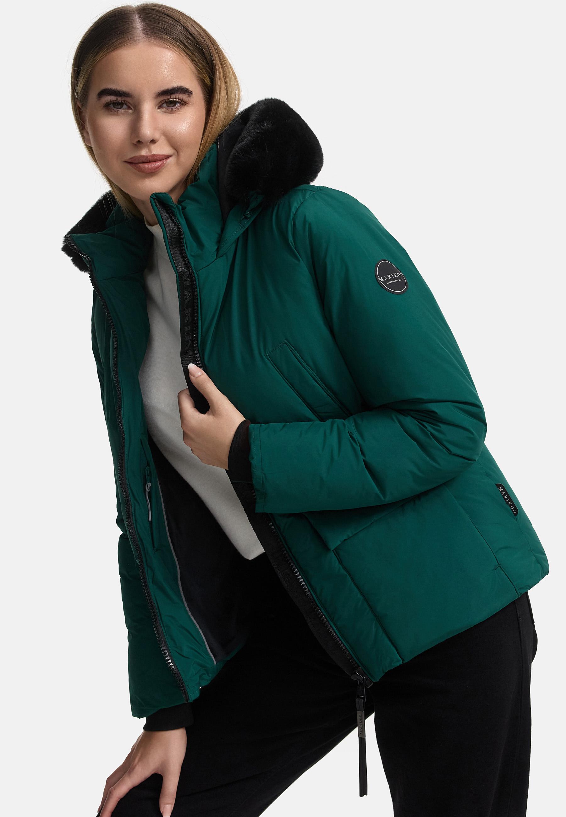 Wintejacke mit abnehmbarem Kunstfell "Morinaa XVI" Evergreen