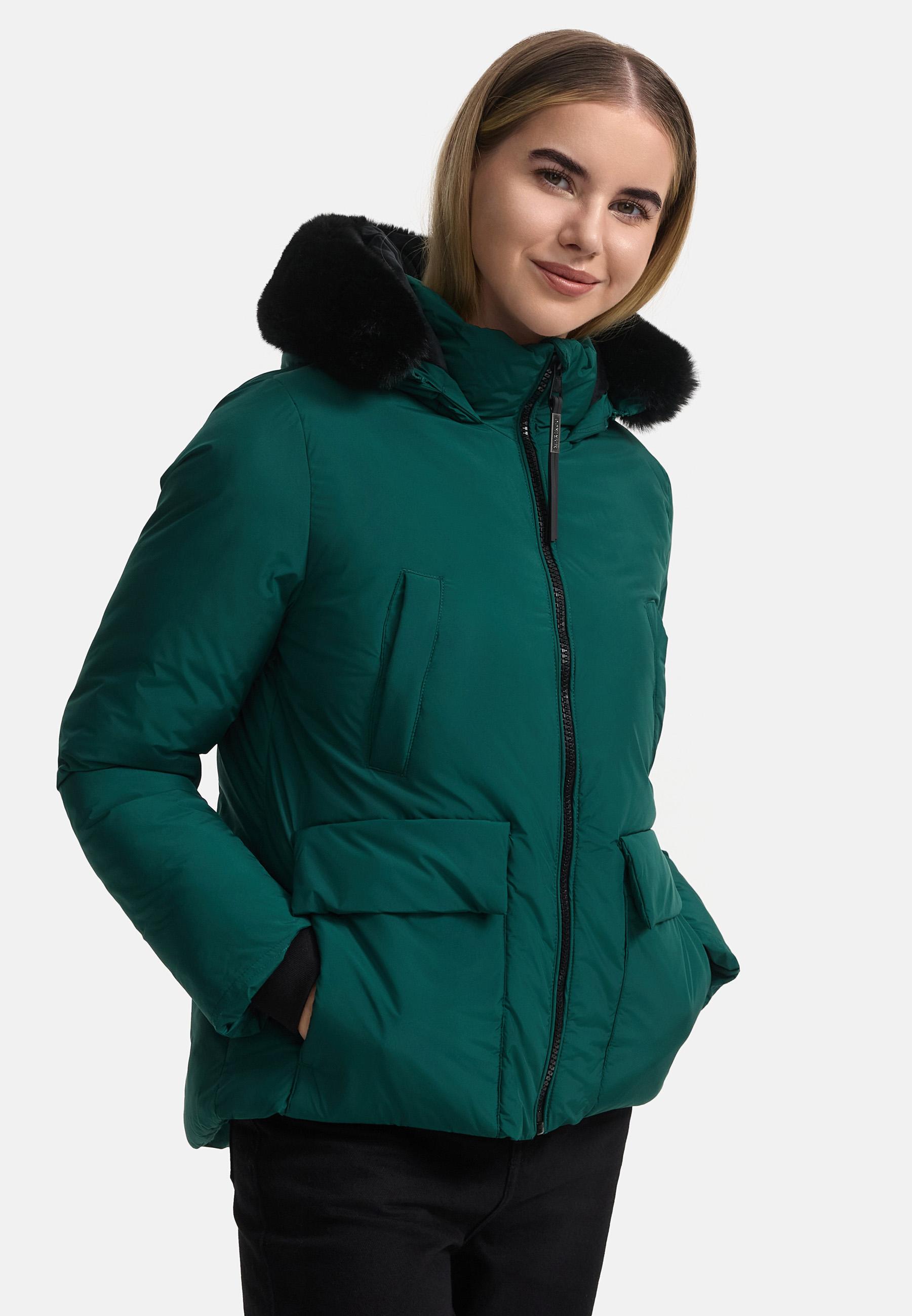 Wintejacke mit abnehmbarem Kunstfell "Morinaa XVI" Evergreen