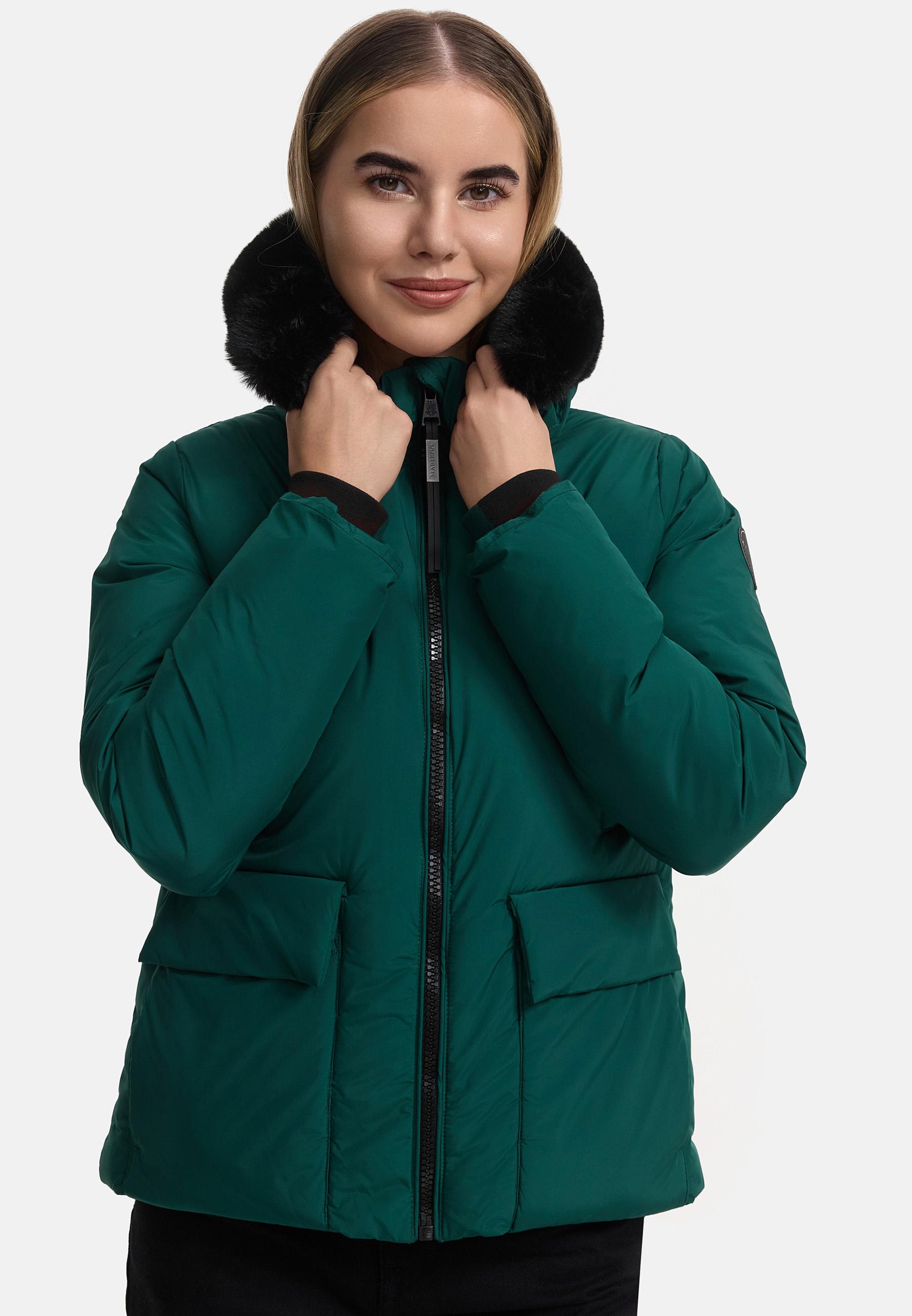 Wintejacke mit abnehmbarem Kunstfell "Morinaa XVI" Evergreen