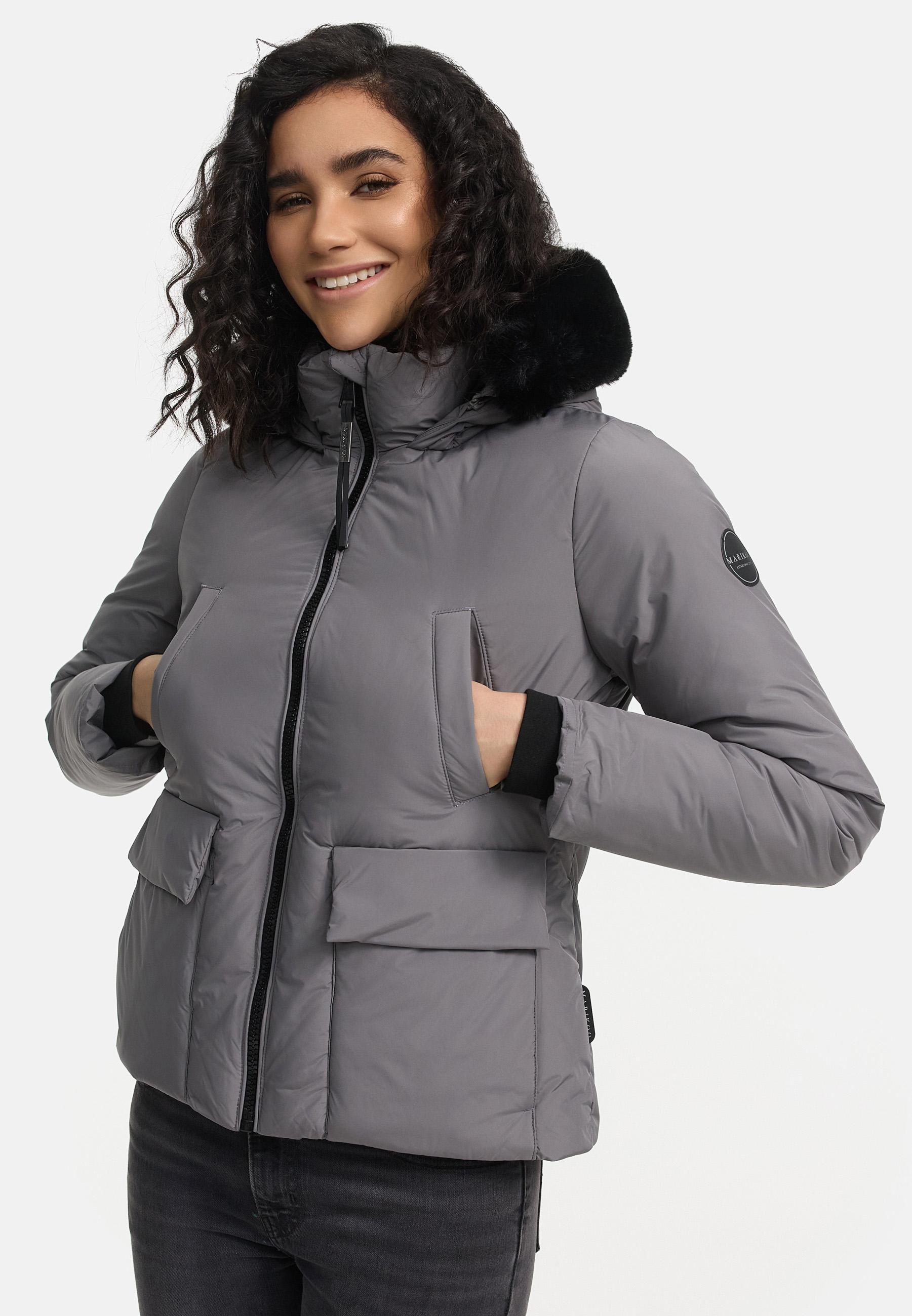 Wintejacke mit abnehmbarem Kunstfell "Morinaa XVI" Grey