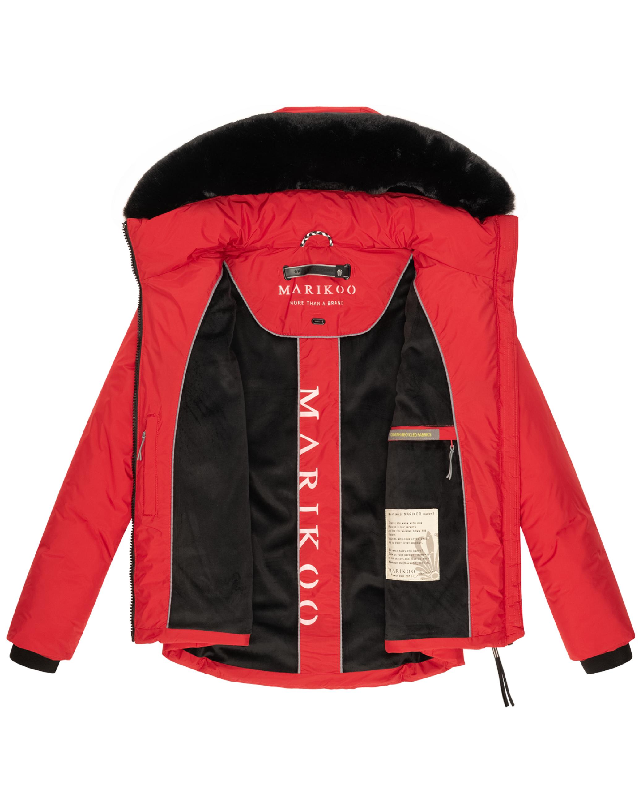 Wintejacke mit abnehmbarem Kunstfell "Morinaa XVI" Salsa Red