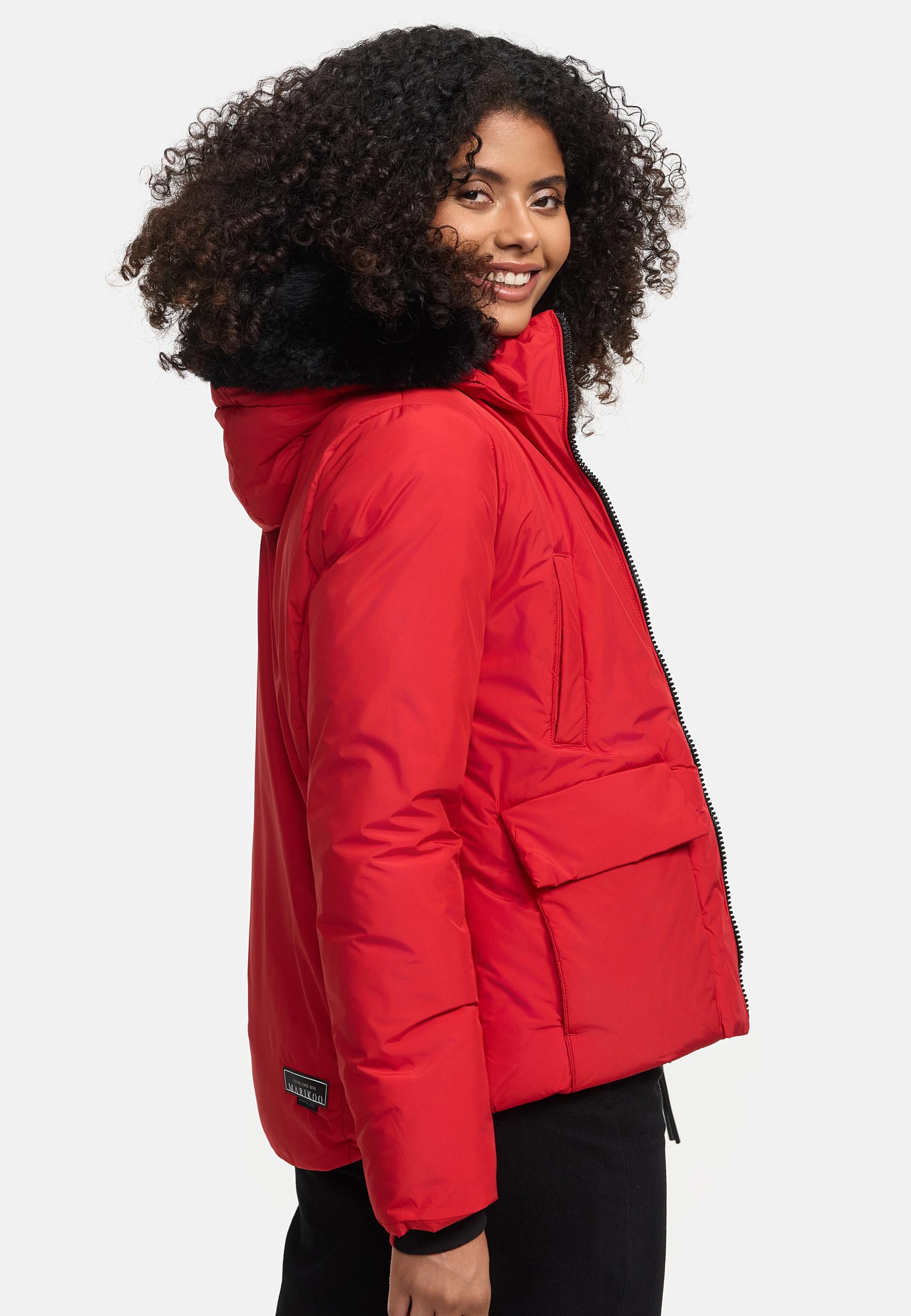 Wintejacke mit abnehmbarem Kunstfell "Morinaa XVI" Salsa Red