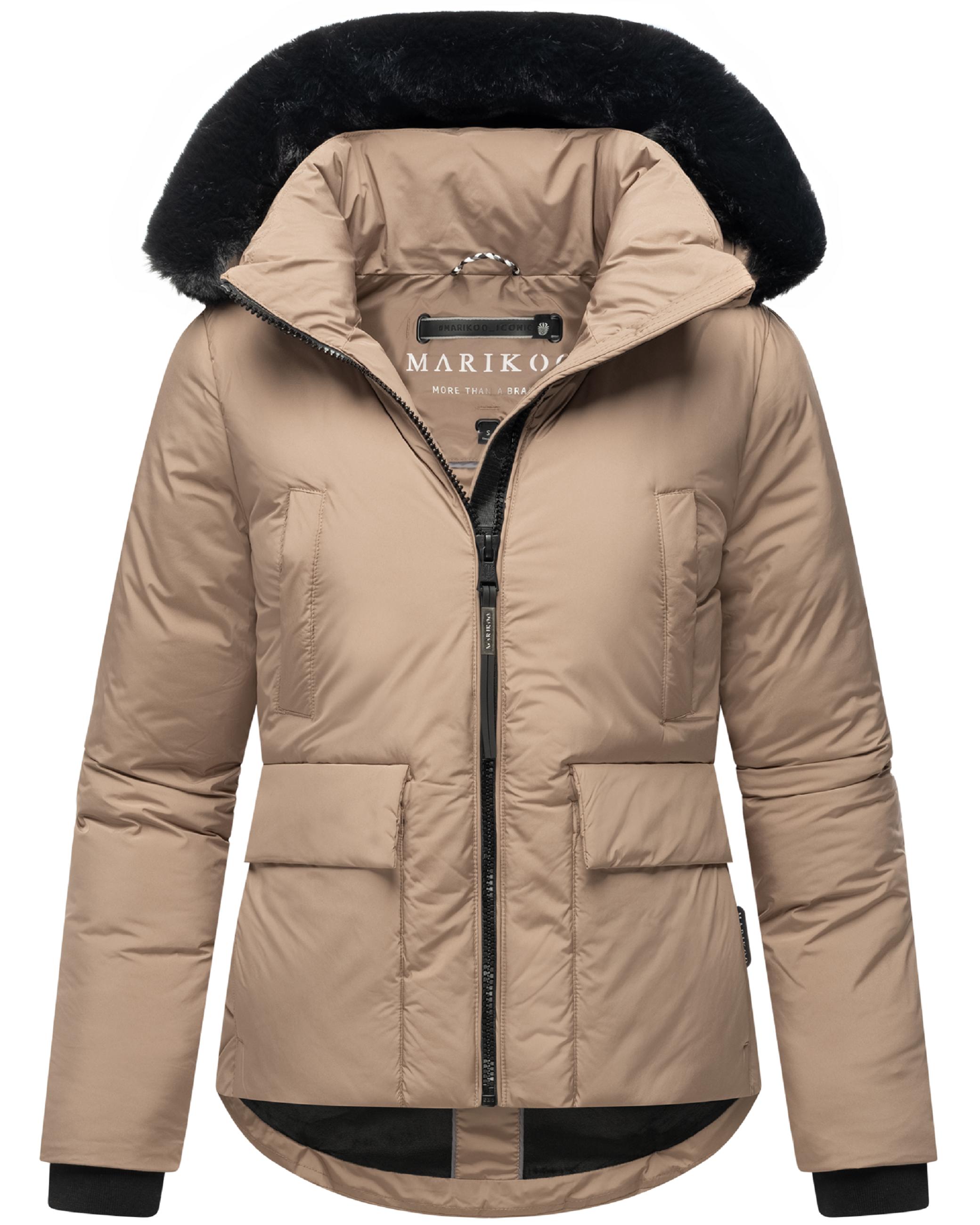 Wintejacke mit abnehmbarem Kunstfell "Morinaa XVI" Taupe Grey