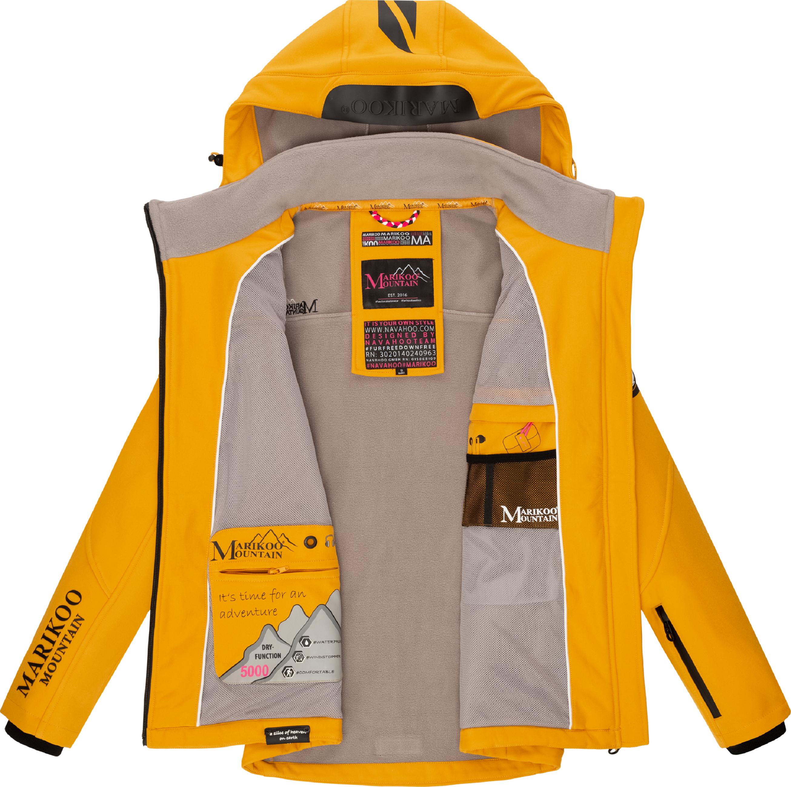 Übergang Softshell-Jacke mit Kapuze "Mount-Cho-Oyu" Amber Yellow