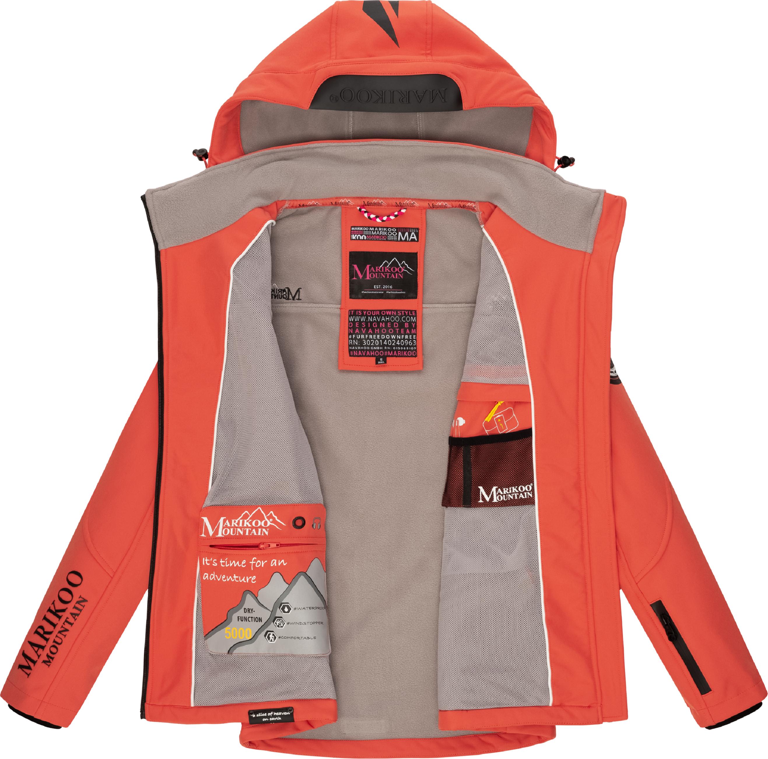 Übergang Softshell-Jacke mit Kapuze "Mount-Cho-Oyu" Coral