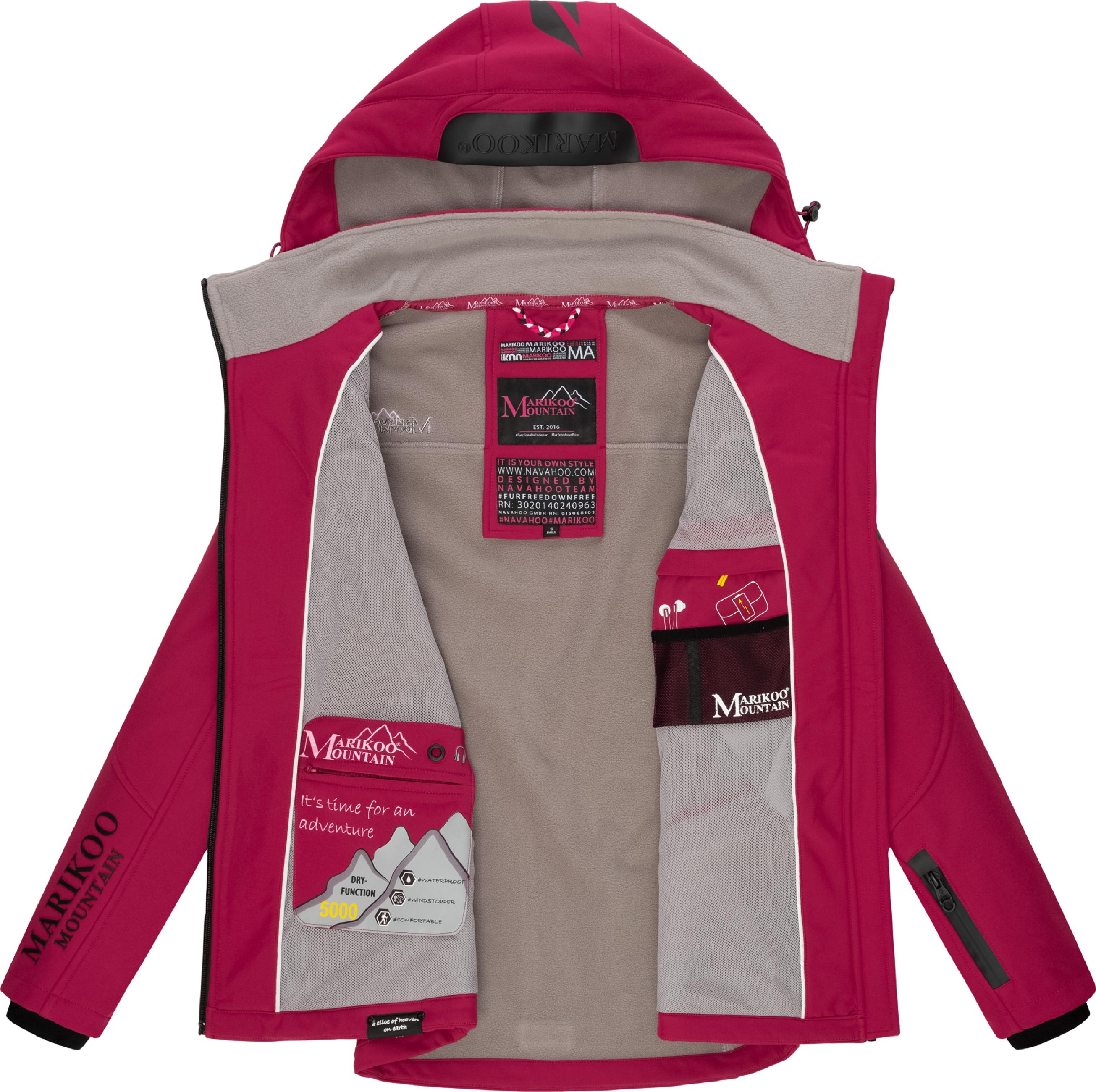 Übergang Softshell-Jacke mit Kapuze "Mount-Cho-Oyu" Fuchsia