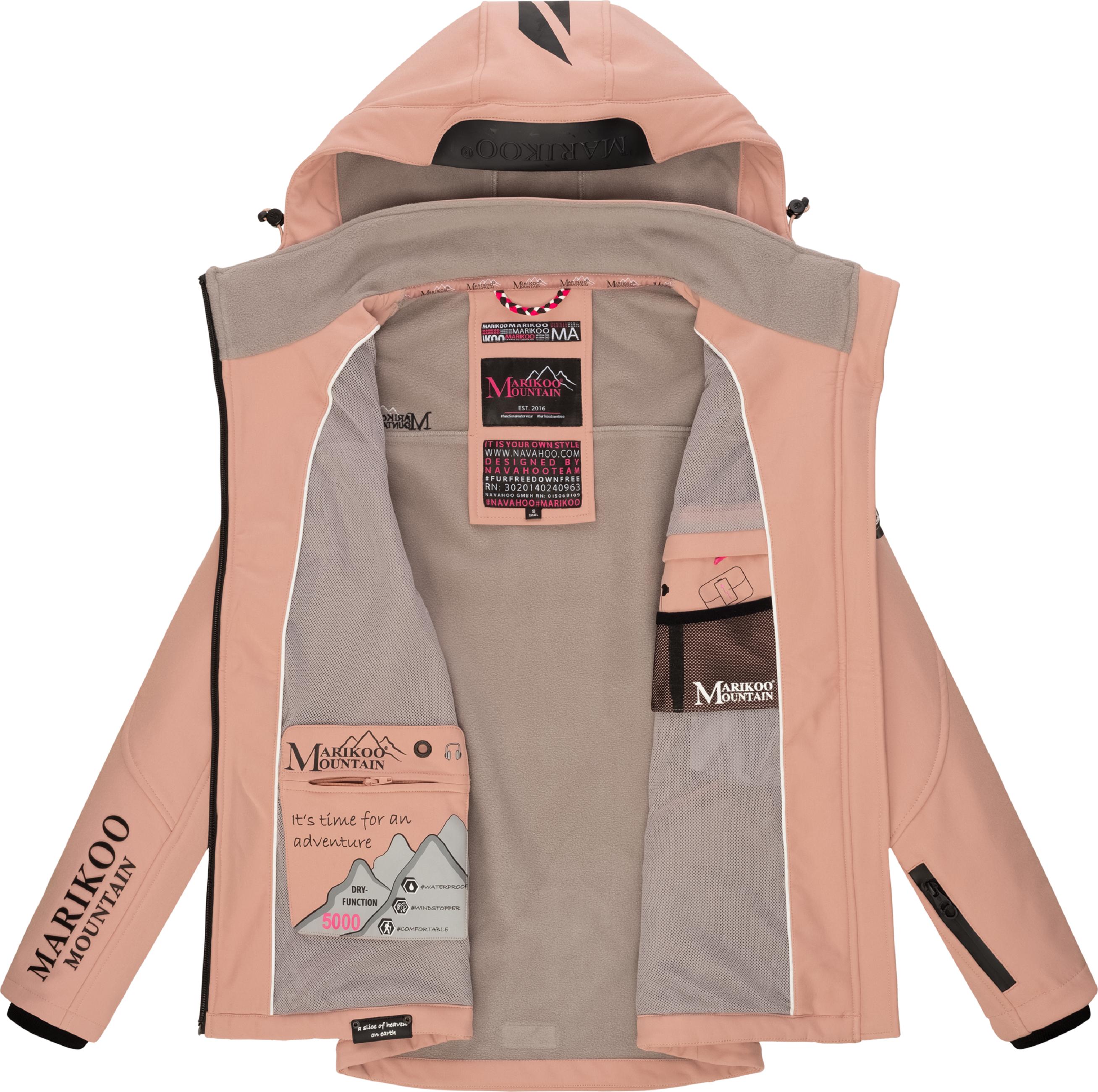 Übergang Softshell-Jacke mit Kapuze "Mount-Cho-Oyu" Rose