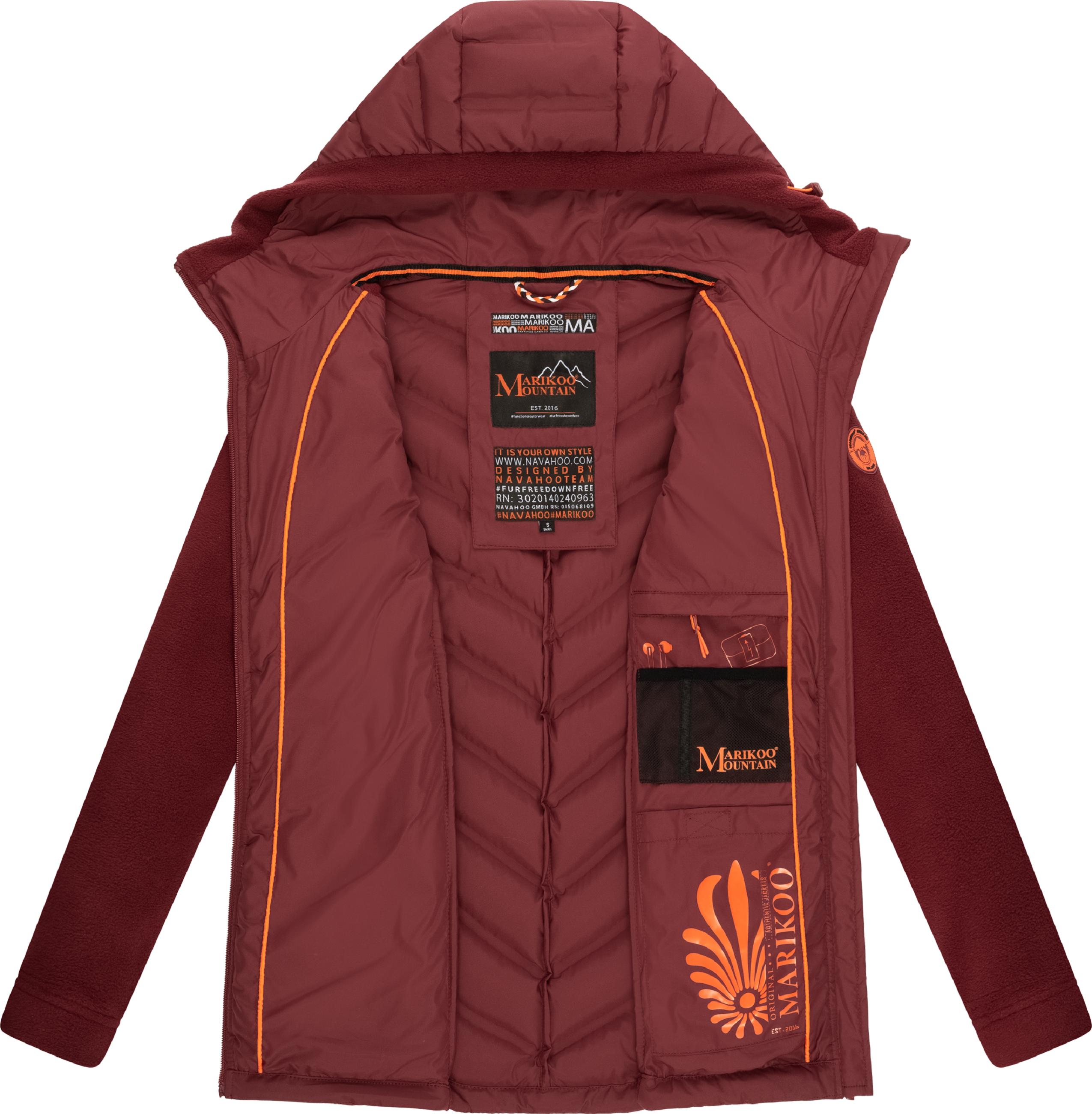 Leichte Steppjacke mit Kapuze "Mount Haruna" Bordeaux