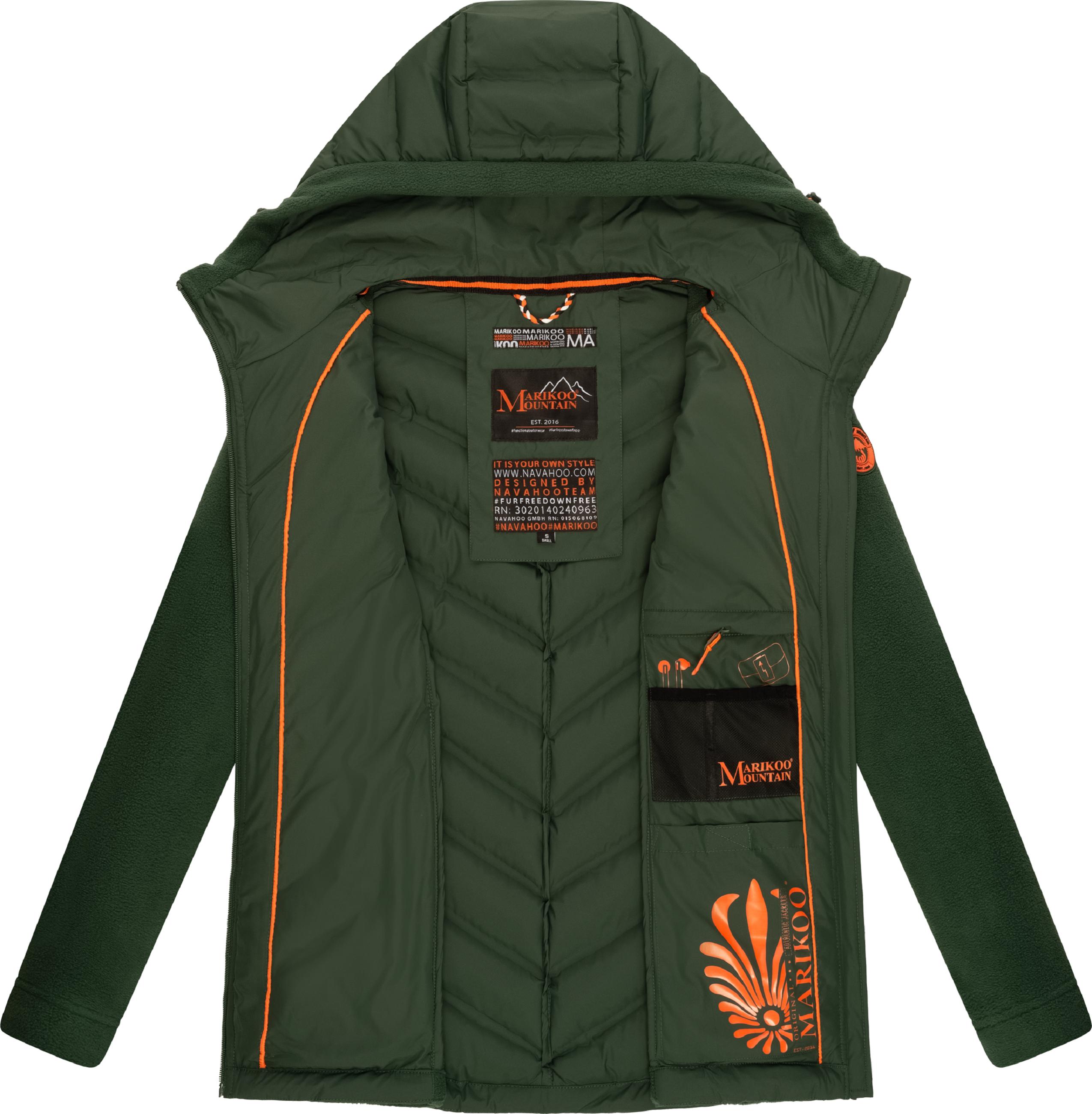 Leichte Steppjacke mit Kapuze "Mount Haruna" Dark Green