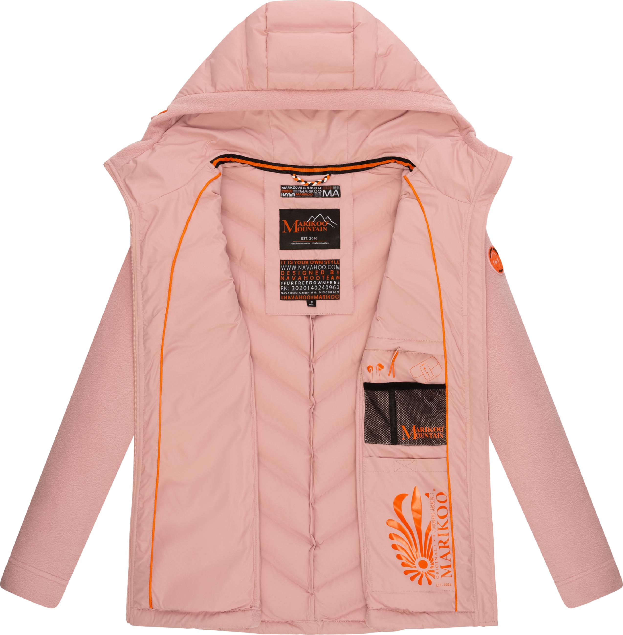 Leichte Steppjacke mit Kapuze "Mount Haruna" Powder Rose