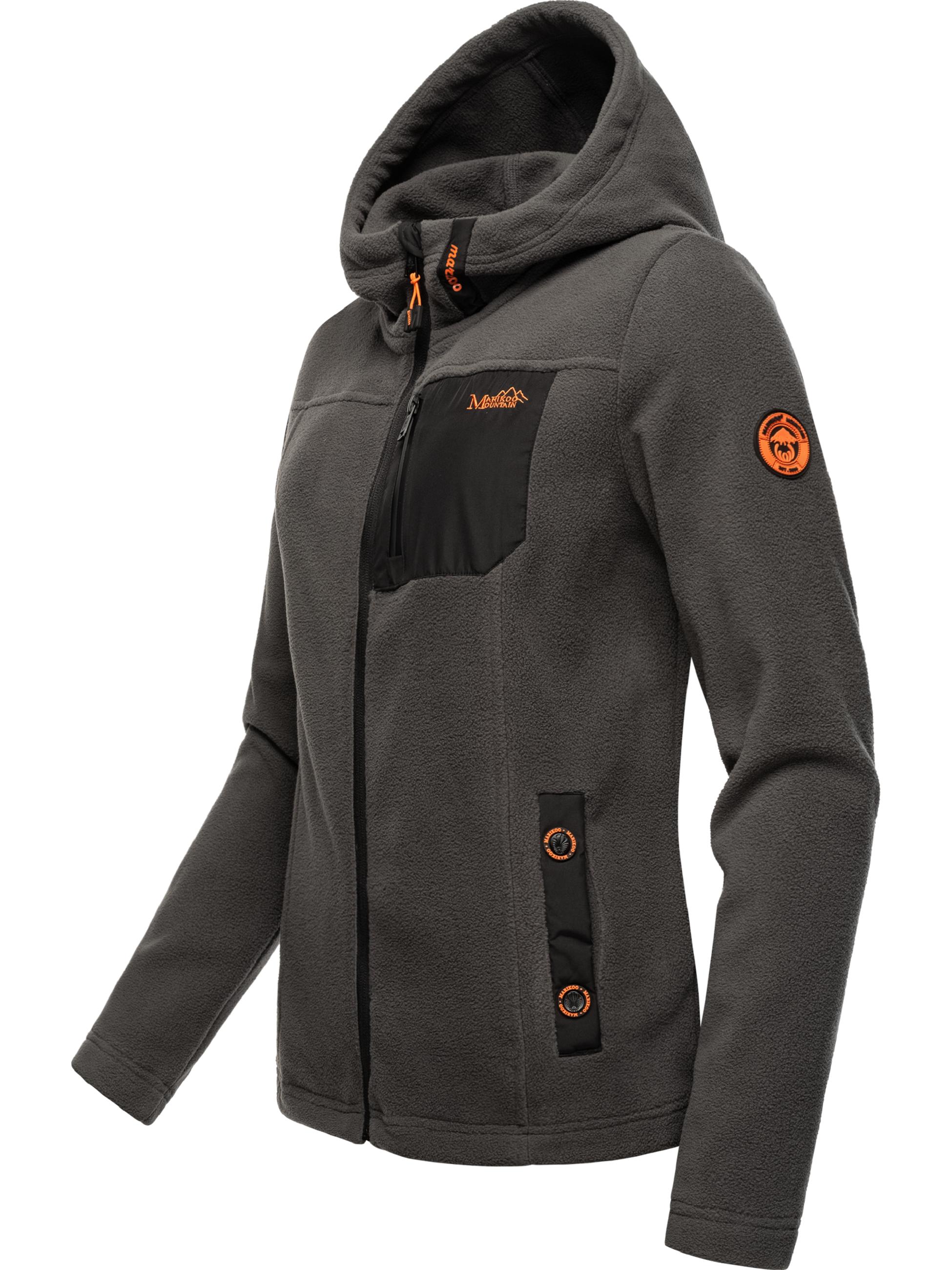 Leichte Fleece Übergangsjacke mit Kapuze "Mount Iwaki" Anthracite