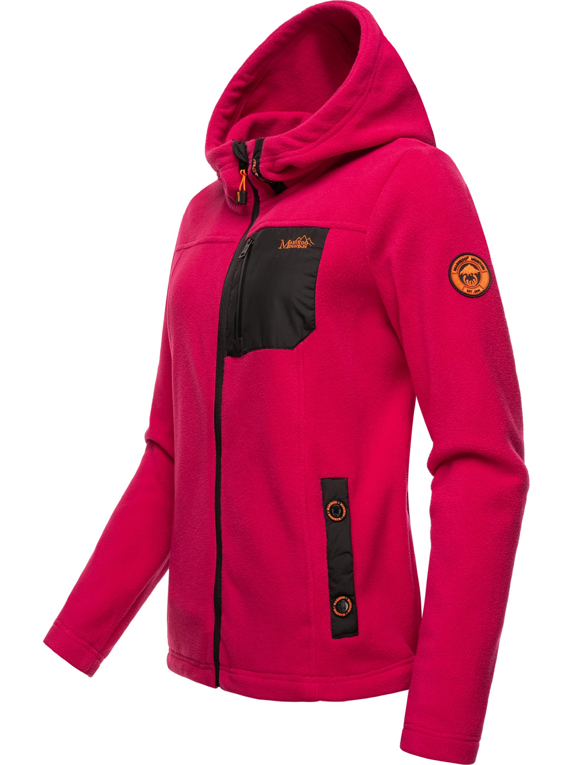 Leichte Fleece Übergangsjacke mit Kapuze "Mount Iwaki" Fuchsia