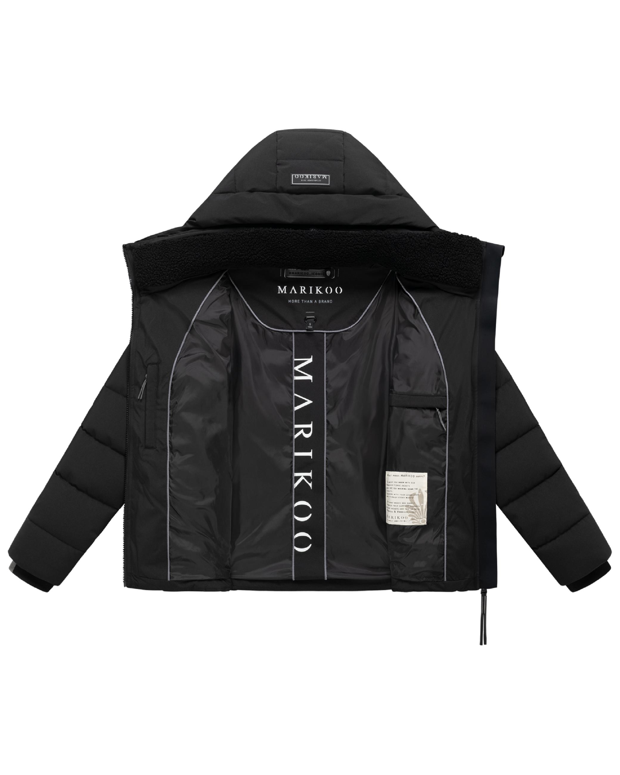 Warme Steppjacke mit abnehmbarem Kragen "Naanda XVI" Black