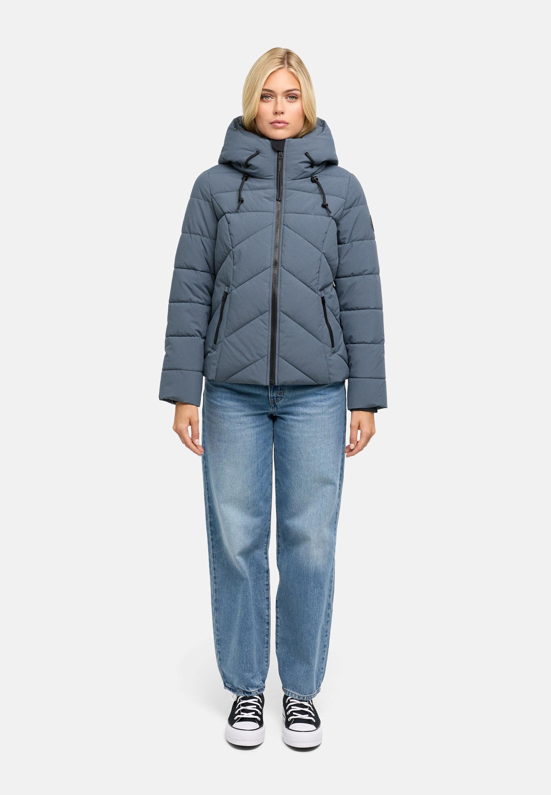 Warme Steppjacke mit abnehmbarem Kragen "Naanda XVI" Blue Grey
