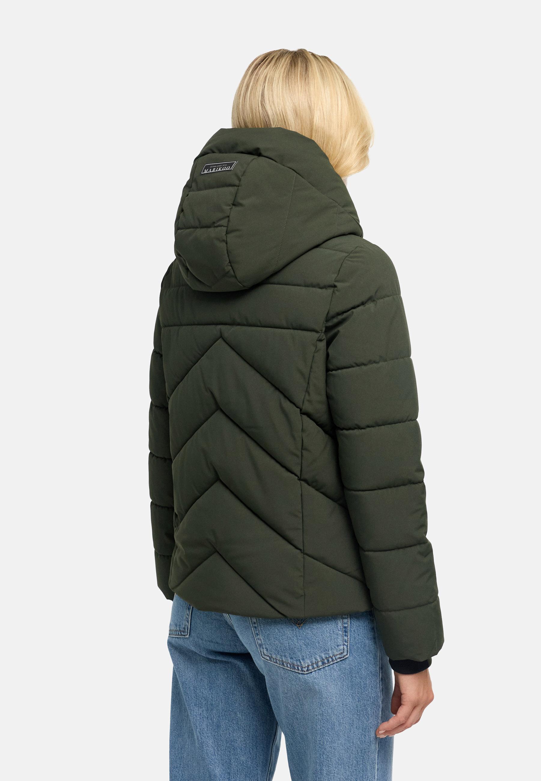 Warme Steppjacke mit abnehmbarem Kragen "Naanda XVI" Dark Olive