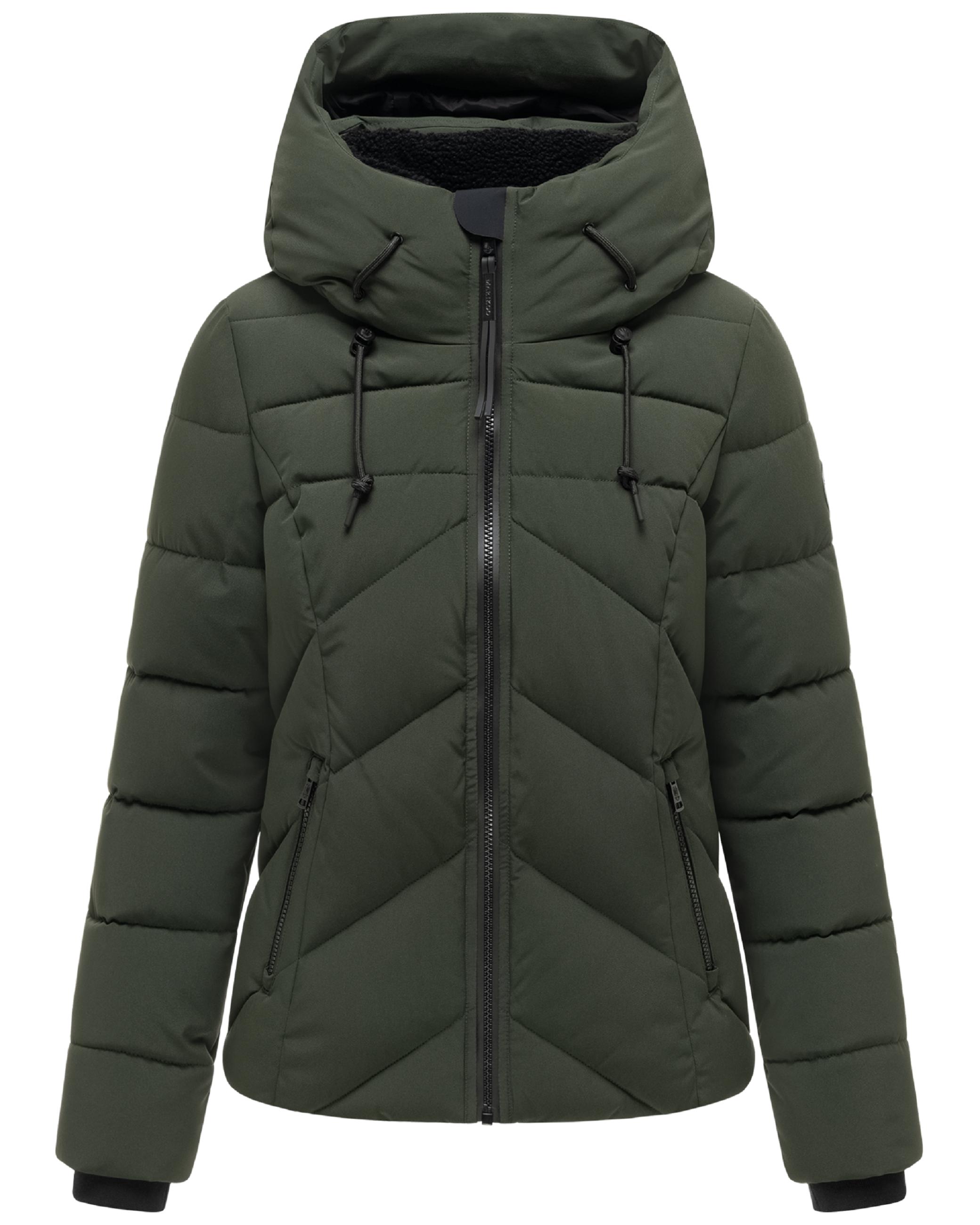 Warme Steppjacke mit abnehmbarem Kragen "Naanda XVI" Dark Olive