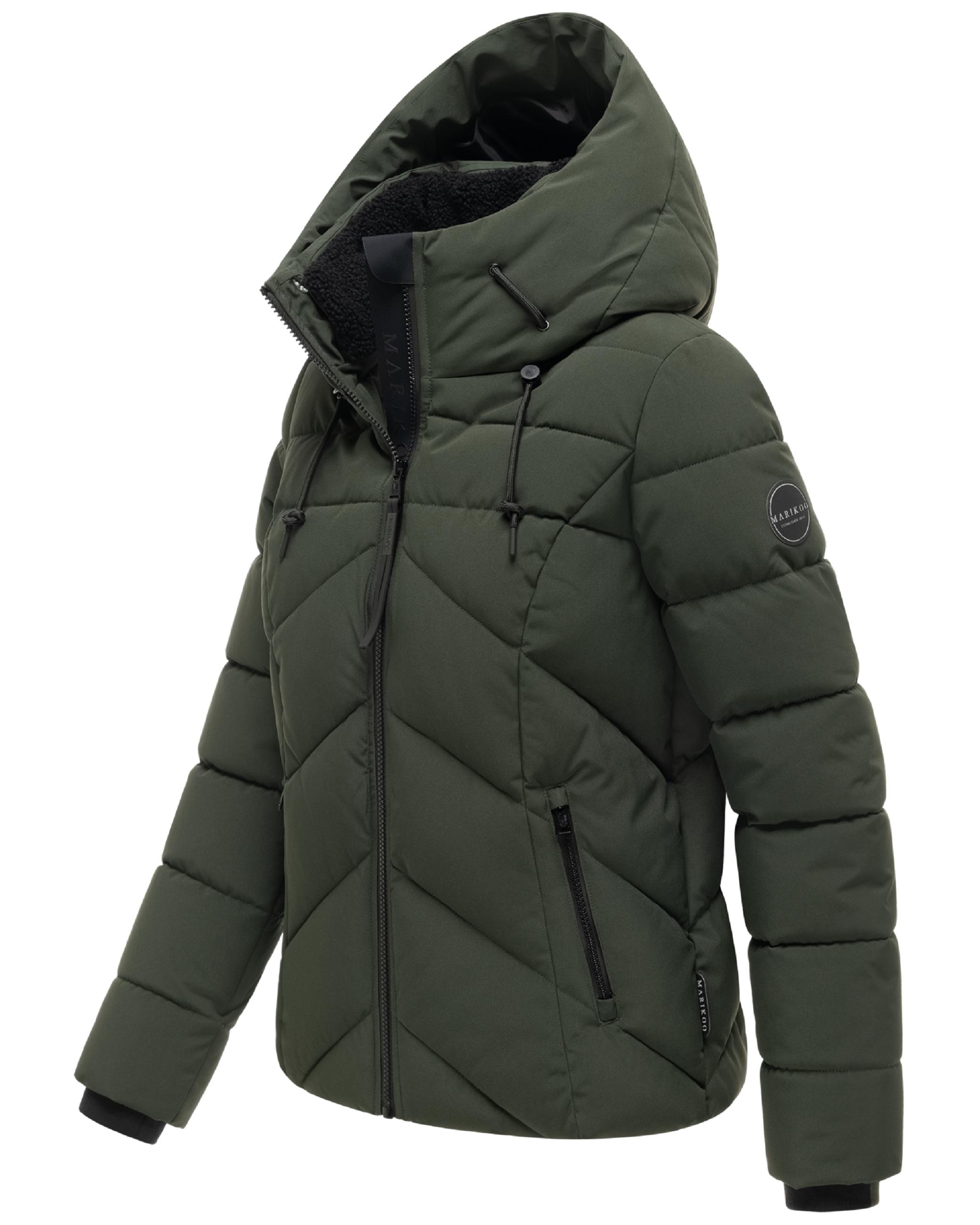 Warme Steppjacke mit abnehmbarem Kragen "Naanda XVI" Dark Olive