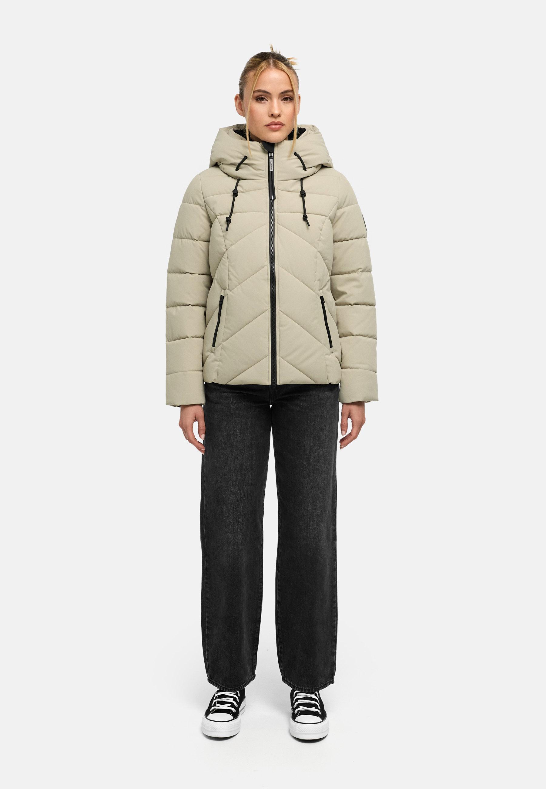 Warme Steppjacke mit abnehmbarem Kragen "Naanda XVI" Pebble Grey