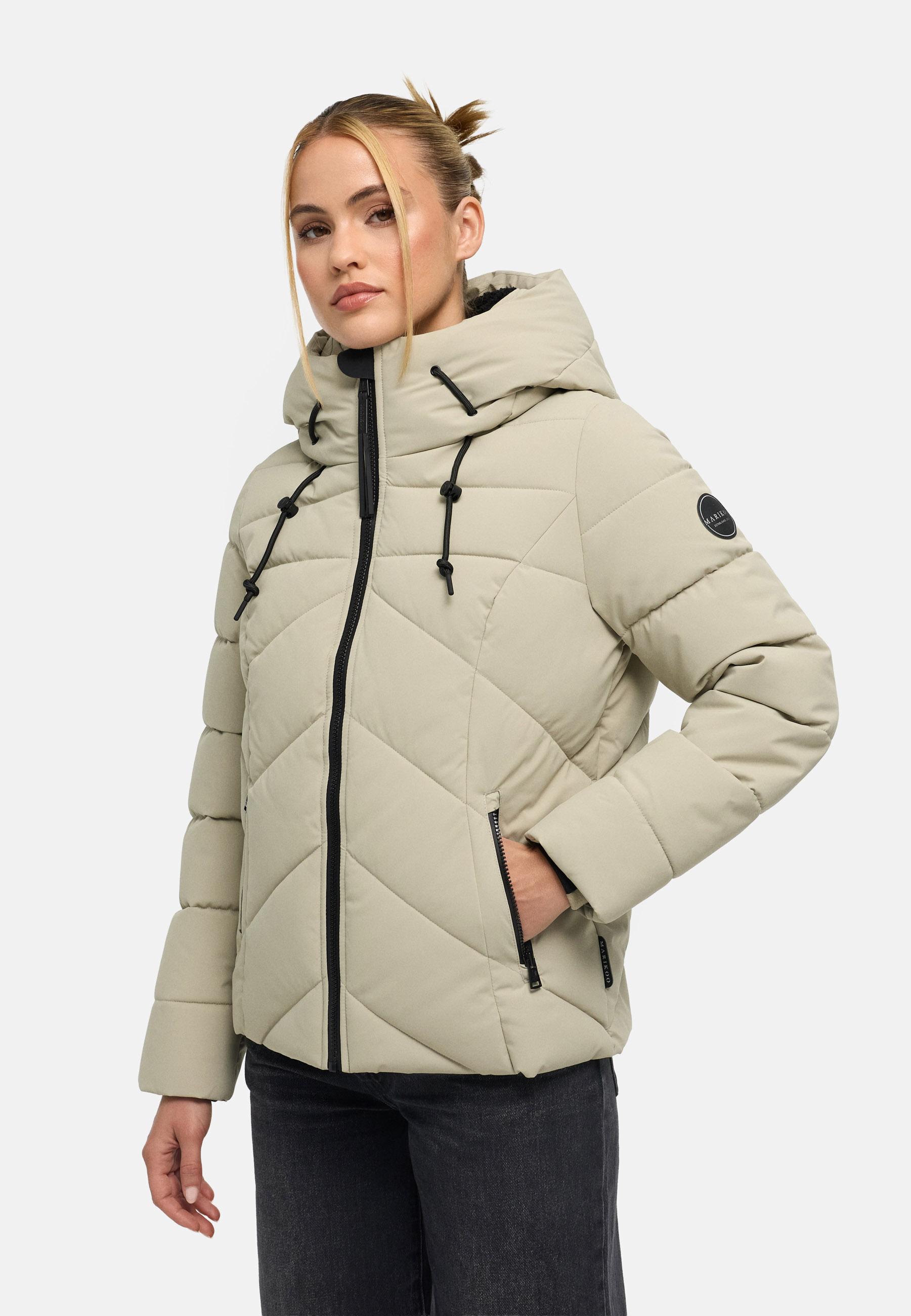 Warme Steppjacke mit abnehmbarem Kragen "Naanda XVI" Pebble Grey