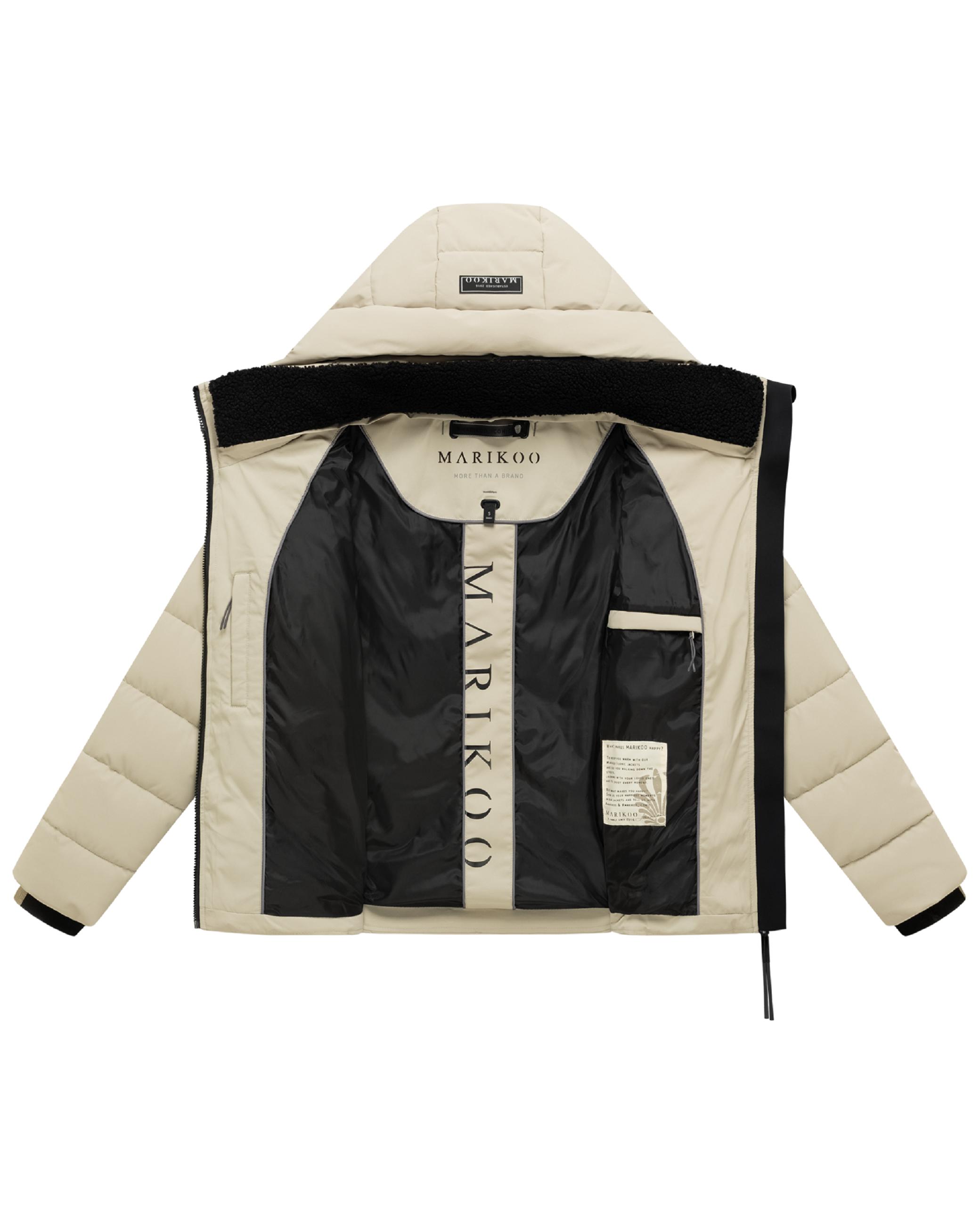 Warme Steppjacke mit abnehmbarem Kragen "Naanda XVI" Pebble Grey