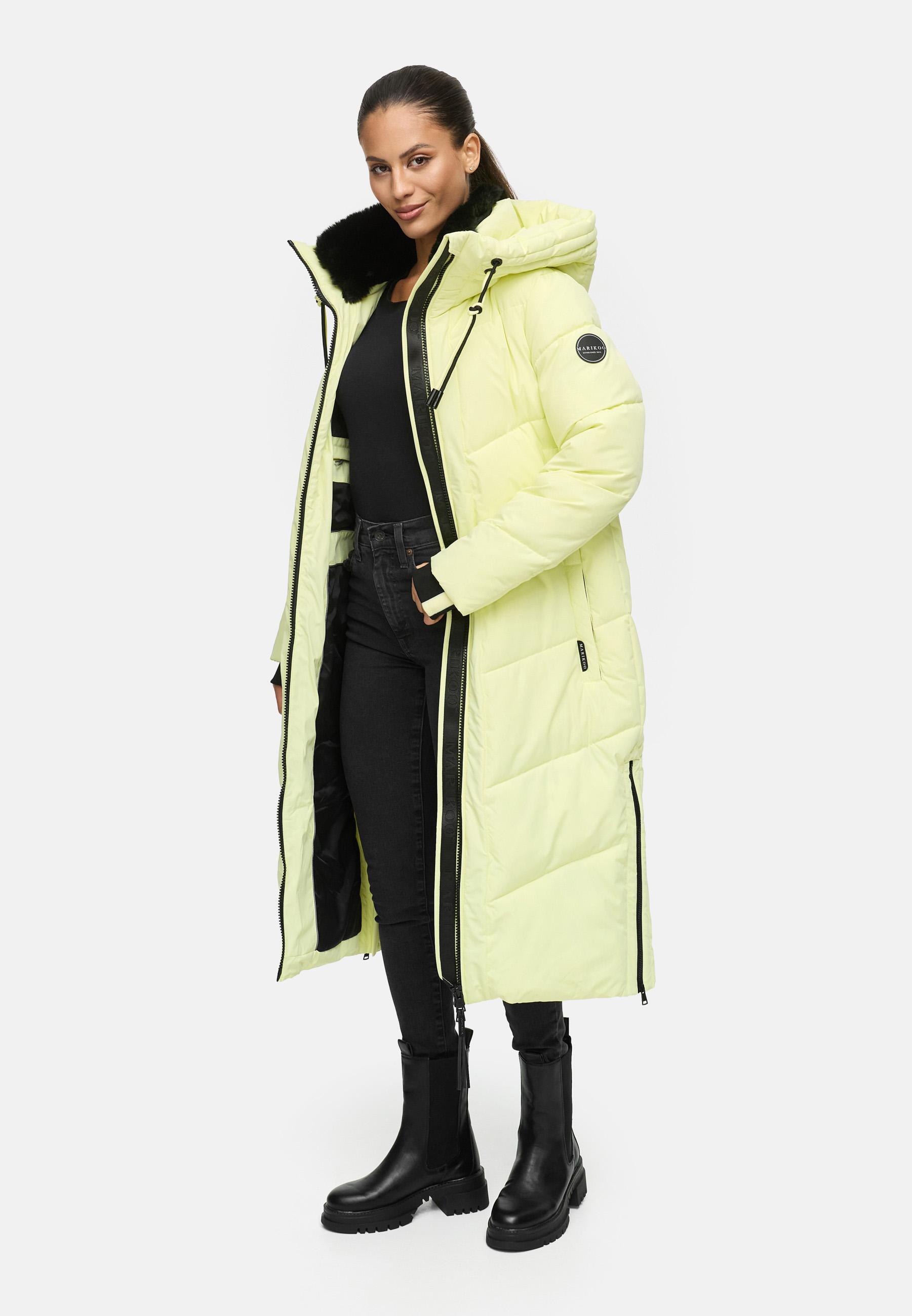 Wintermantel Steppmantel mit Kapuze "Nadaree XVI" Pastell Yellow