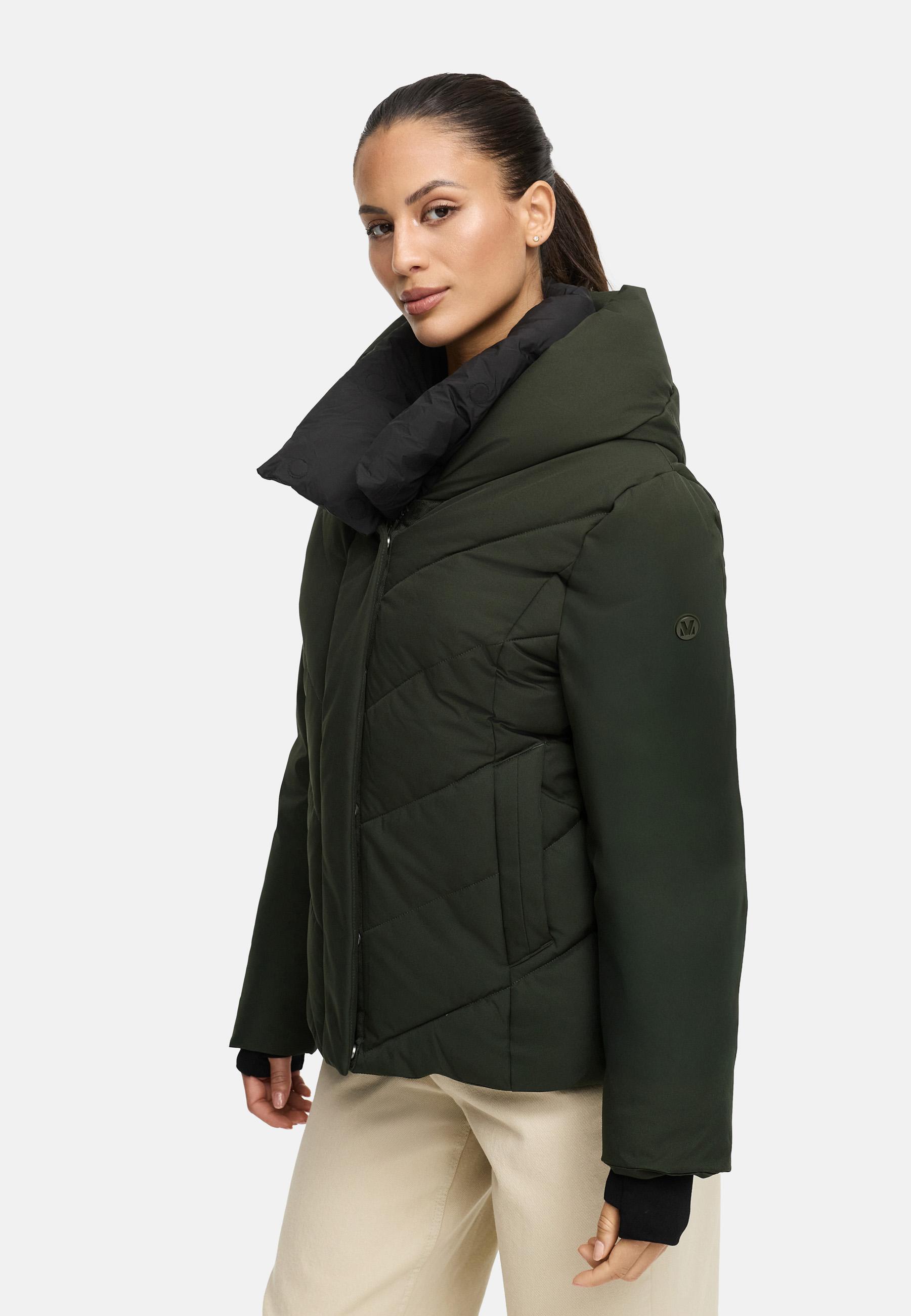 Warme Steppjacke mit abnehmbarem Kragen-Einsatz "Nadiraa 16" Dark Olive
