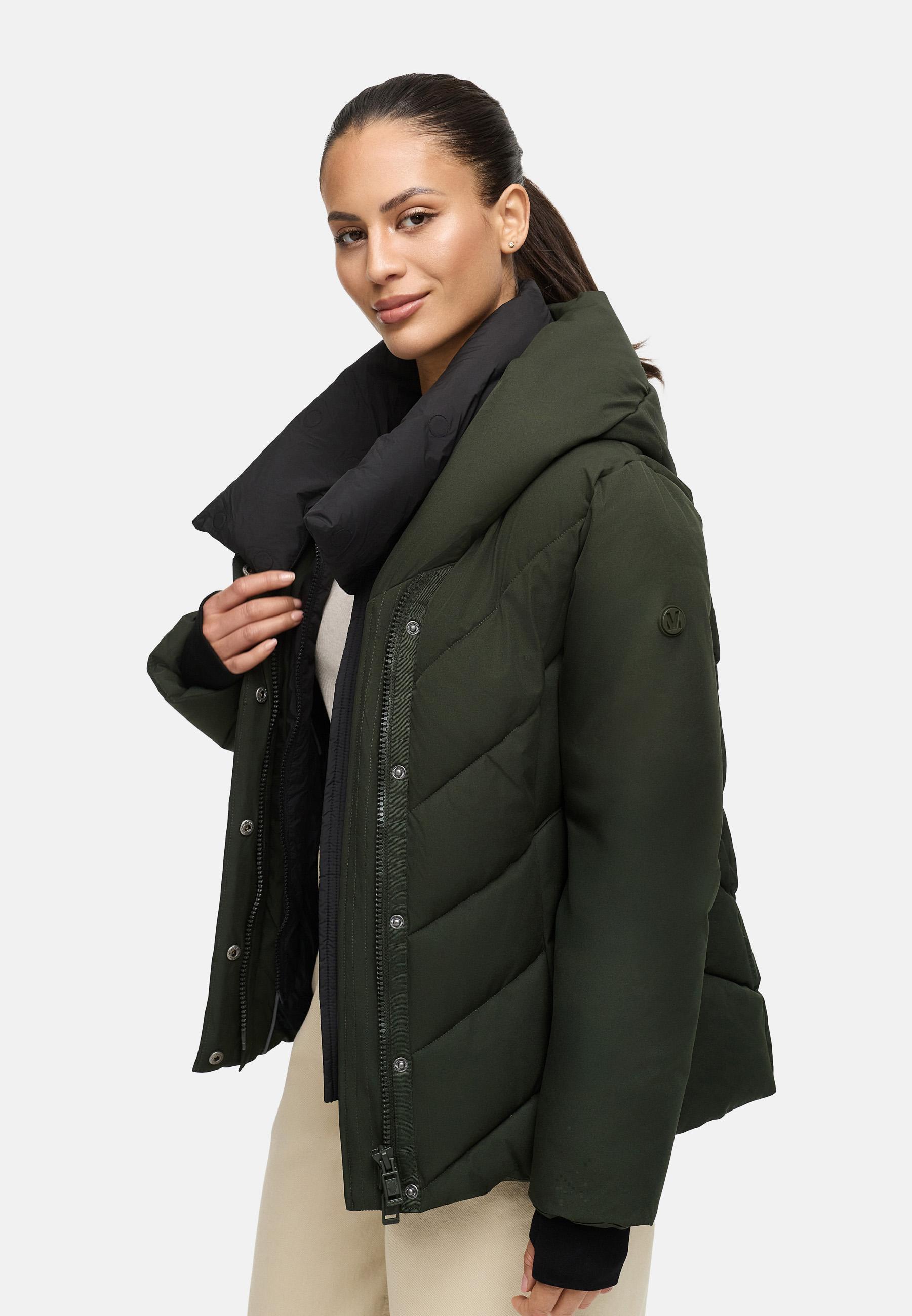 Warme Steppjacke mit abnehmbarem Kragen-Einsatz "Nadiraa 16" Dark Olive