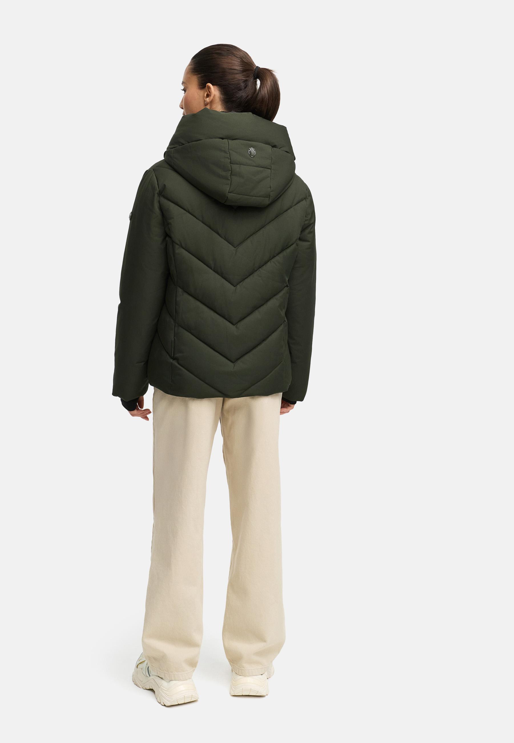 Warme Steppjacke mit abnehmbarem Kragen-Einsatz "Nadiraa 16" Dark Olive